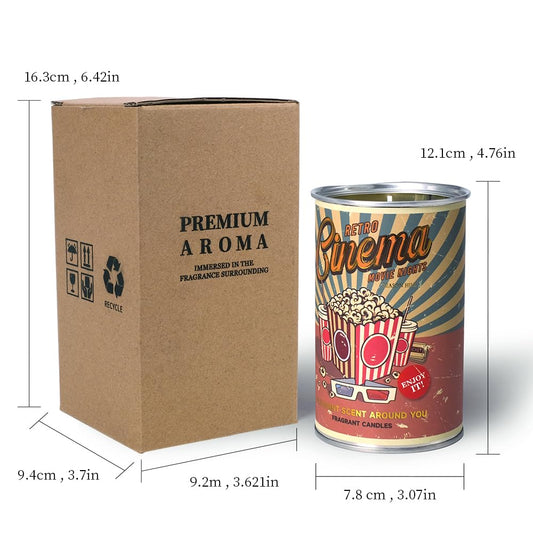 INMTFEI Vintage American Food Series Tin Can Scented Candle, Long Lasting Aromatherapy Candle, Retro Decorative Fragrance for Home Bedroom Office, Dark Roast Coffee Scent