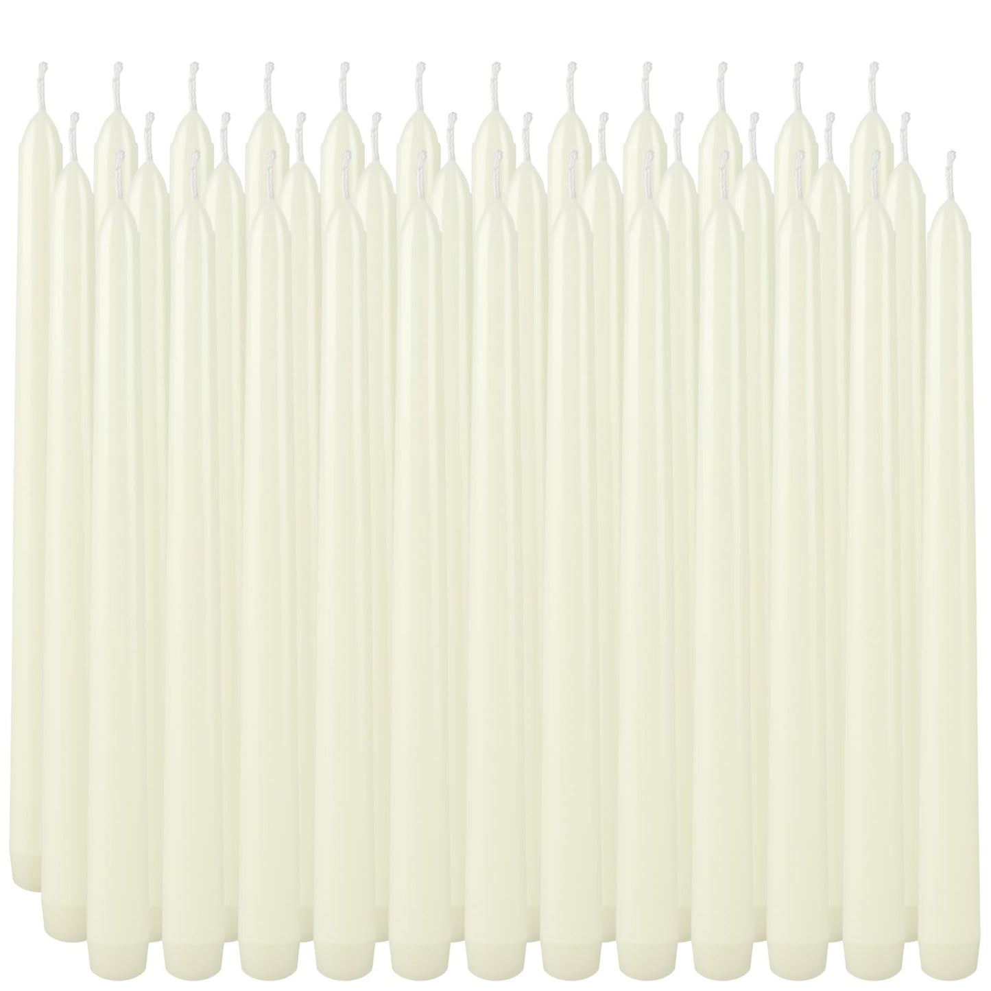 Grcdoyvl 36 Pack Ivory 10-Inch Taper Candles - Premium Dripless, Smokeless & Unscented for Wedding Decor, Romantic Dinner, Party & Home - Long Burning Hand-Poured Tall Candles with Clean Finish