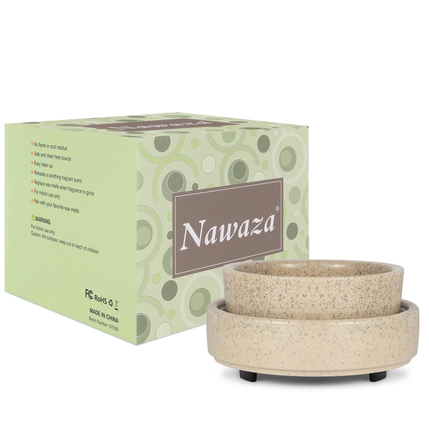 nawaza Ceramic Wax Melt Warmer Fragrance, 3 in1 Electric Candle Wax Warmer，Scented Wax Melt Wax Cubes Melter Fragrance Warmer for Home,Office,Gift (Beige)