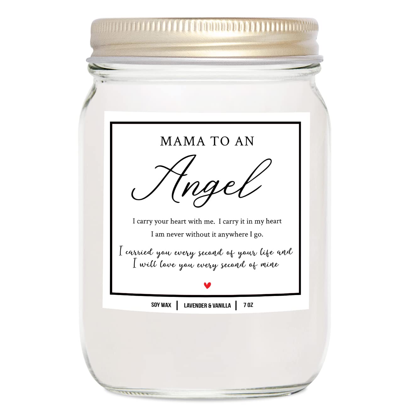You Nique Designs Miscarriage Candle for Mothers, 7 Ounces, Loss of Baby Sympathy Gifts, Infant Loss Memorial Gifts, White All Natural Soy Vegan Aromatherapy Candles for Home (Lavender & Vanilla)