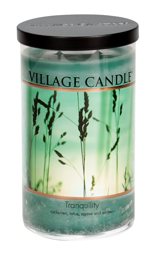 Village Candle Tranquility Large Tumbler Jar Candle, 19 Oz, Traditions Collection, Green