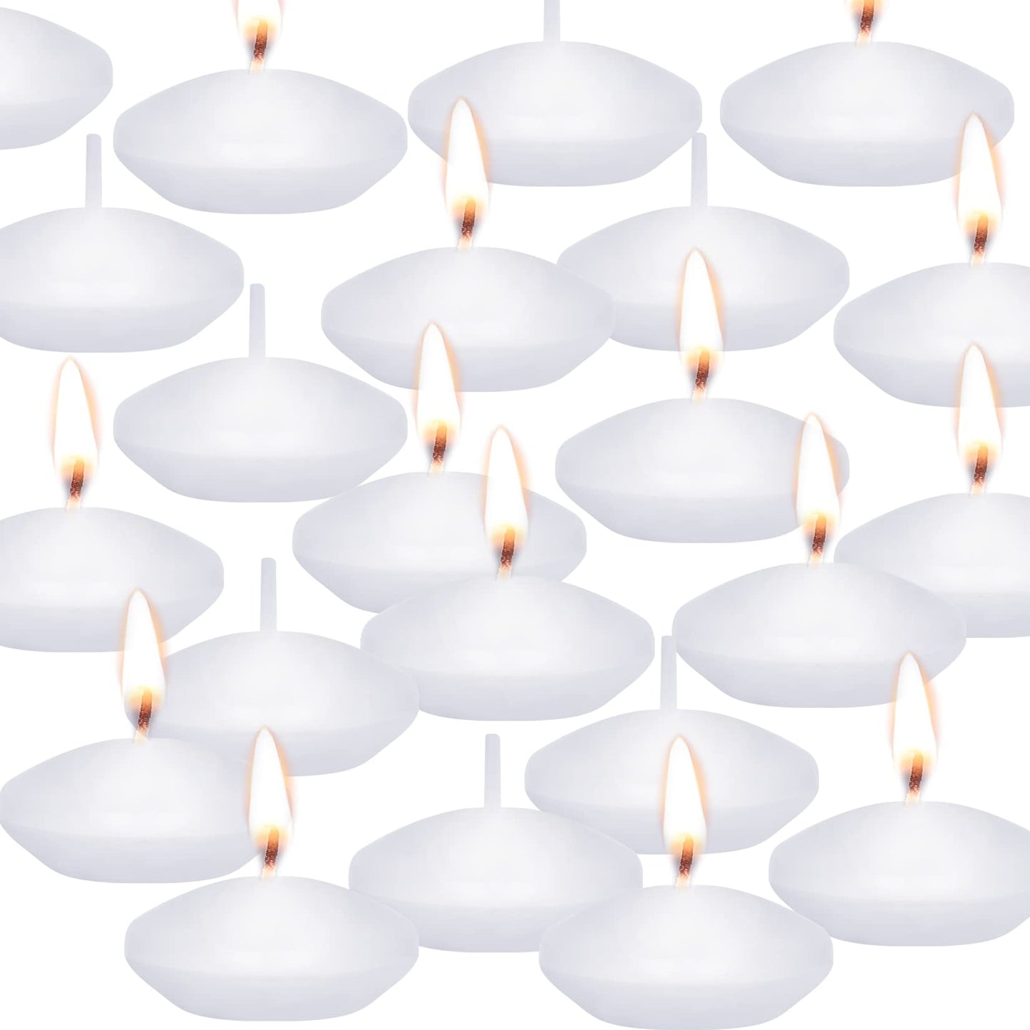 Floating Candles Centerpieces - 20 Pack 2 Inch Floating Candles for Centerpieces, Nice for Halloween, Christmas, Thanksgiving, New Year & More - Good for Home Decor & Centerpieces (White)