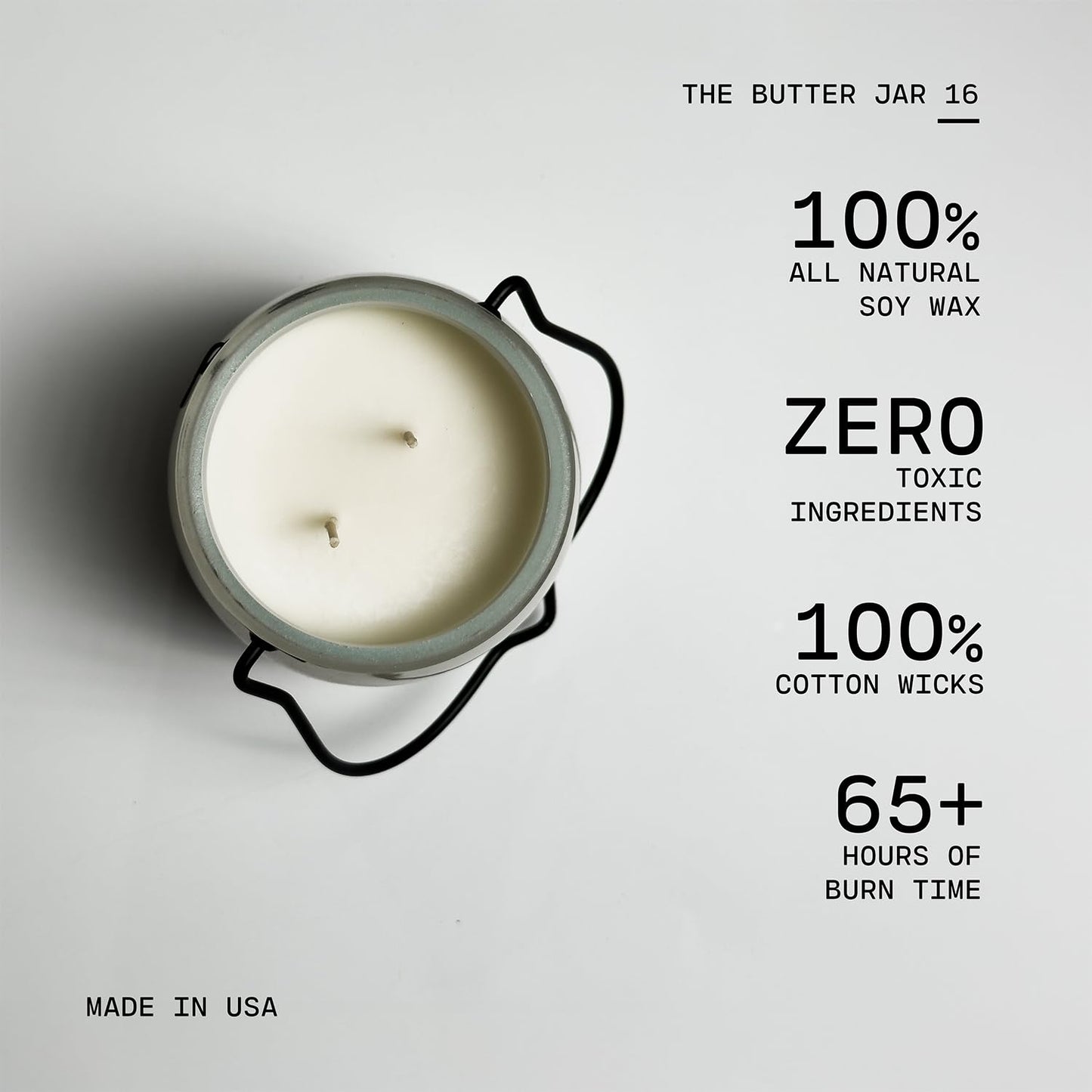 Milkhouse Candle Company Eucalyptus Lavender Soy Candle - Lavender | Eucalyptus | Soft Spice Scented - 16 oz Butter Jar with Lid, 65+ Hour Burn Time, Made in the USA