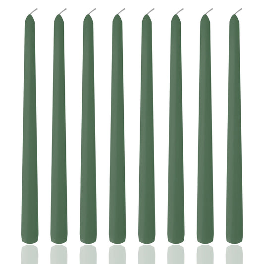 8 Pack 10 Inch Green Taper Candles for Christmas Candles for Home Decor Dinner Party Celebrations Wedding Shower