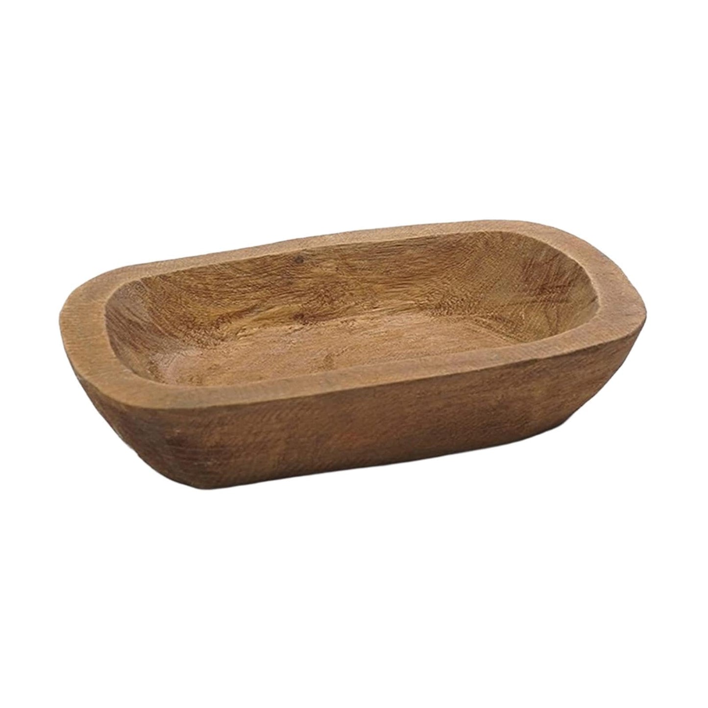 Bowl for Candle Making Hand Carved Wooden 9.8 x 5.9 inch Rustic Decorative for Bread Making Dining Room Home Decoration