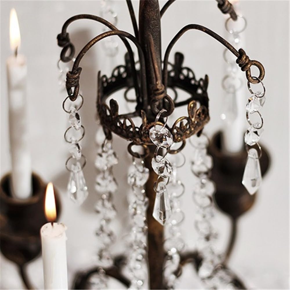 Candle Holders Retro Country Four Cup Candlestick, Romantic Iron Candle Holder for Home Decoration Decorative Candle Holder