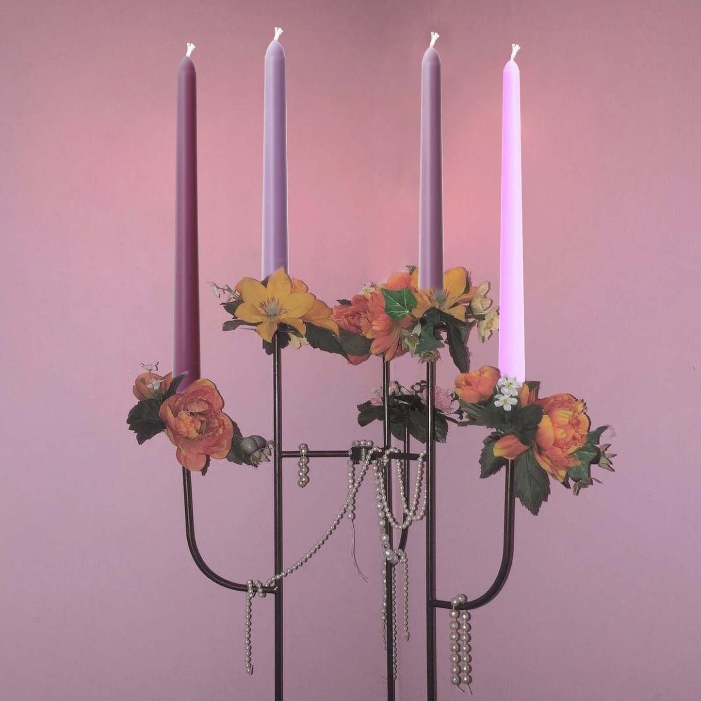 10 inch Purple GradientTaper Candles,Set of 4 Tapered Candle, Tall Candlesticks,Conical Stick Candles,Smokeless,for Home Dinner, Party, Wedding, Halloween, Christmas (Purple Series, 10inch)