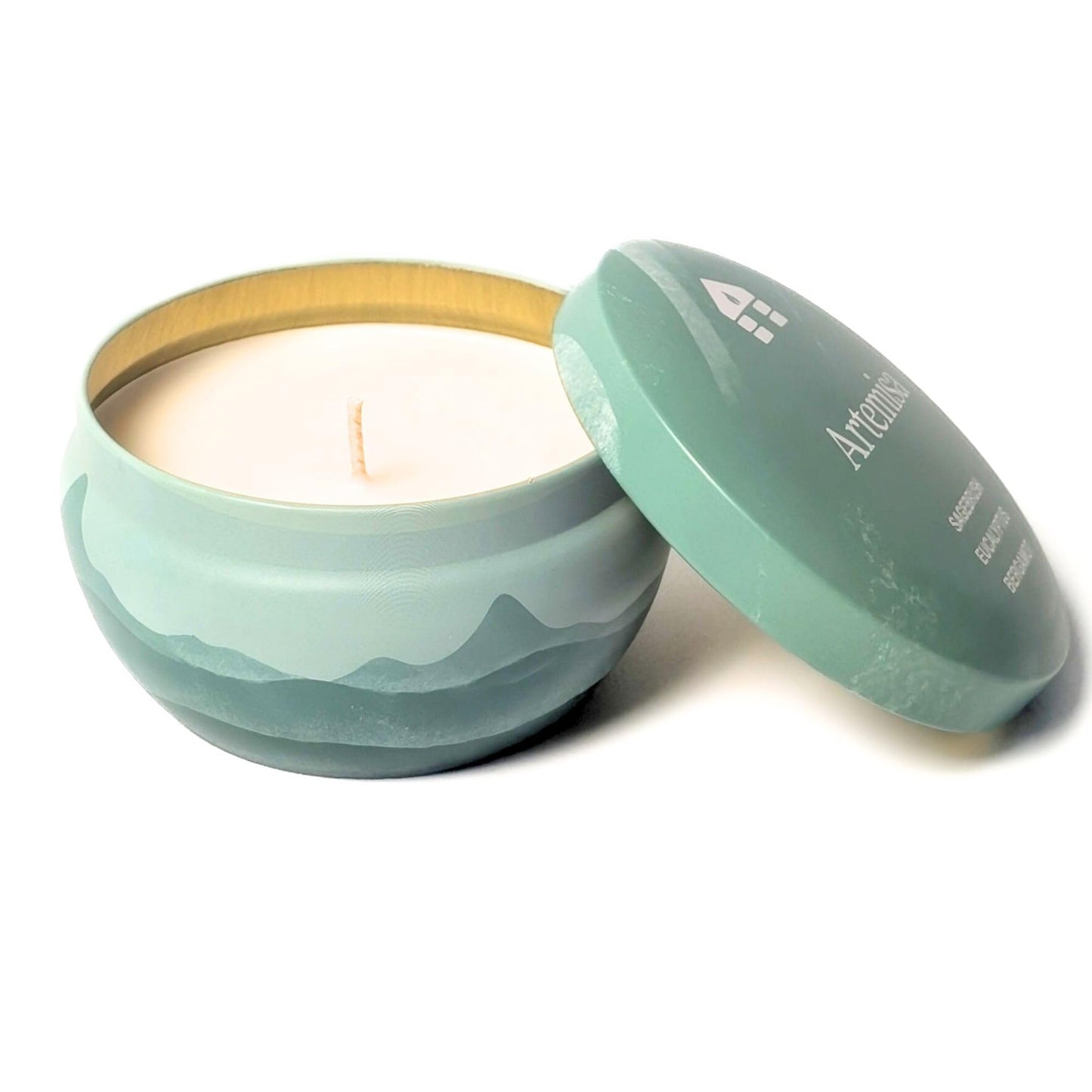 Bluecorn Aromática Scented Candle Tin, Sagebrush, Bergamont & Eucalyptus, Vegan Coconut Wax, Clean Burning & Long Lasting Candle, Room Decor, Gifts for Women and Men, Made in USA, 8 Oz