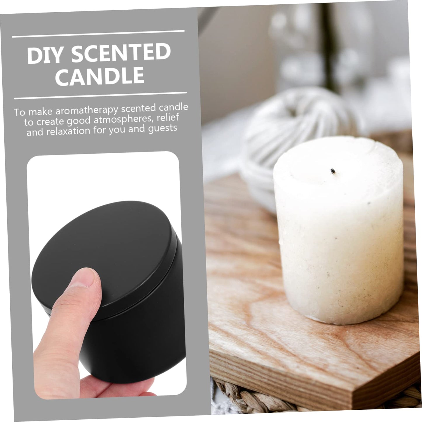 Veemoon 3pcs Round Iron Candle Holders Candle Tins for DIY for Home Decor Weddings and Special Occasions