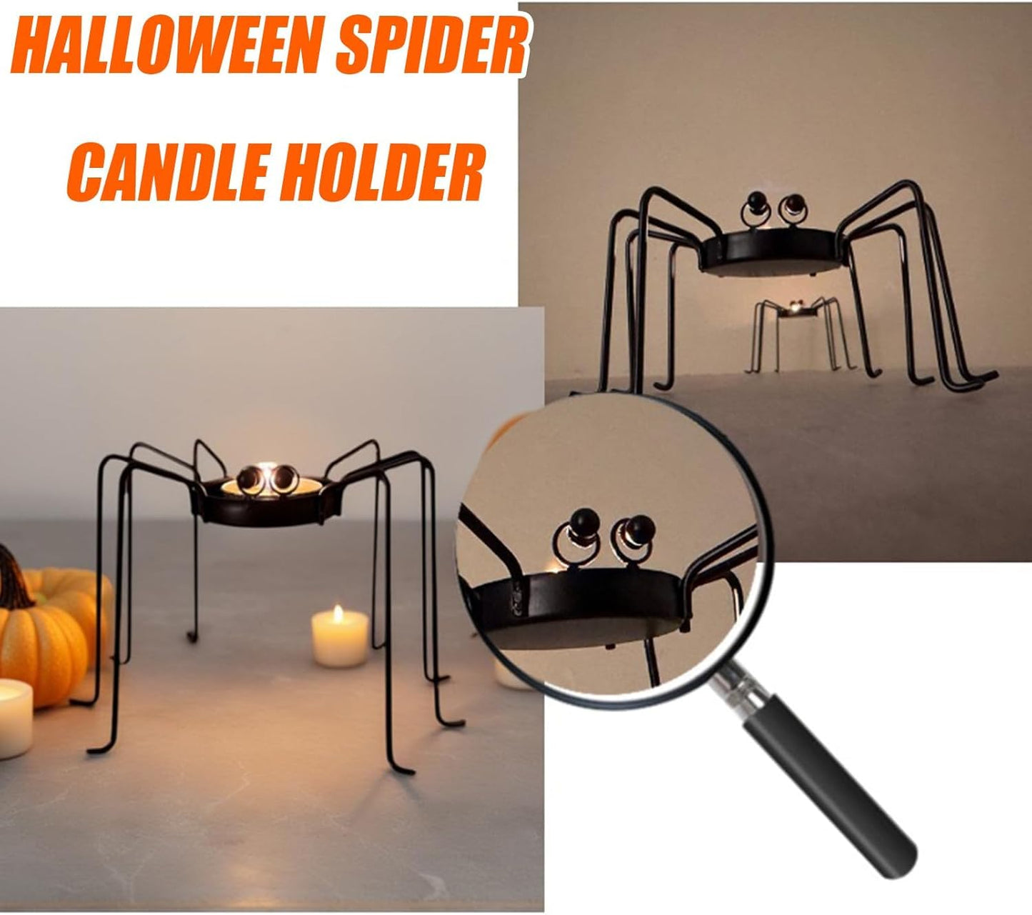 Candle Holders Bulk for Holiday Decor Indoor Outdoor Decorations for Halloween Party Table Kitchen Fireplace Bookshelf Desk Table Seasonal Display