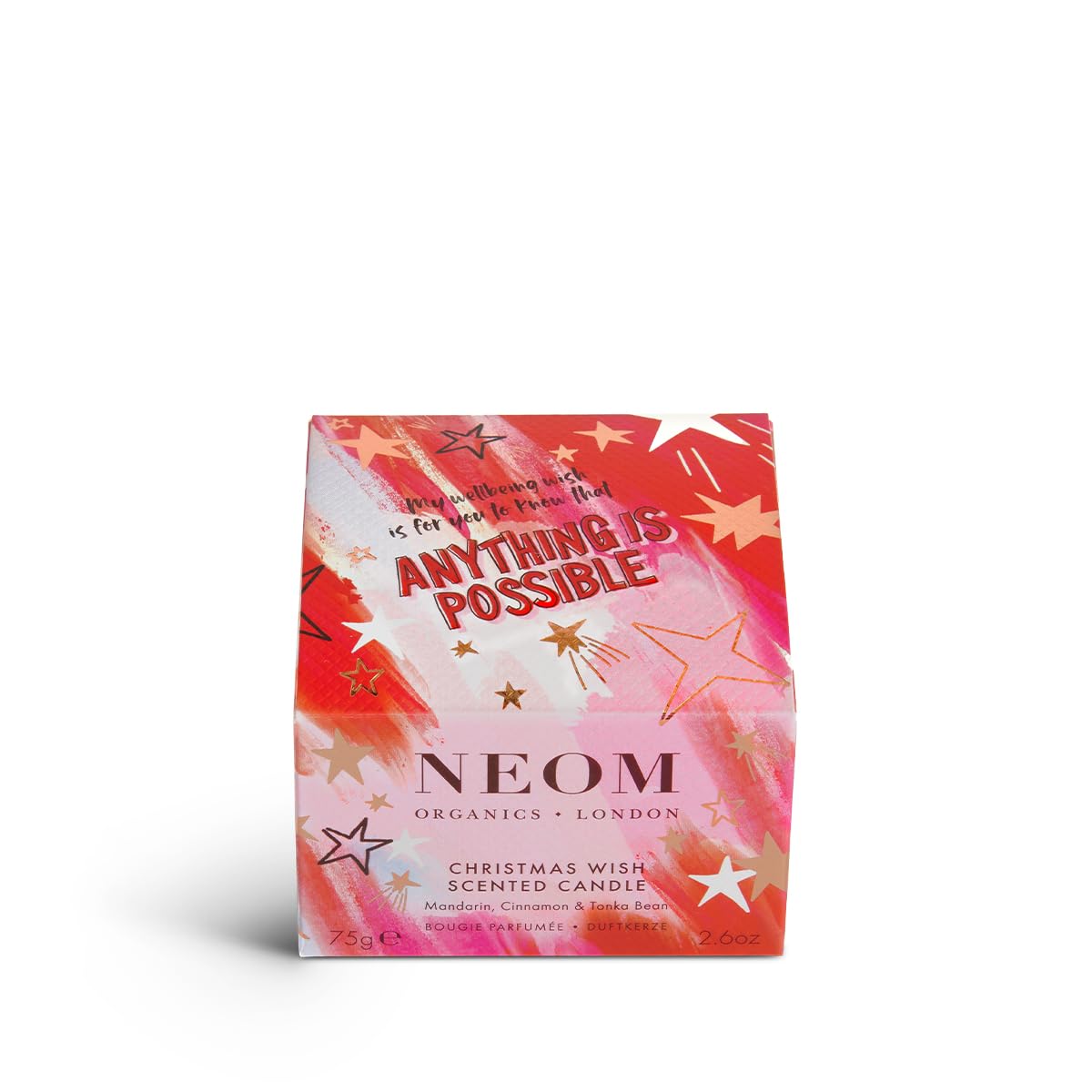 NEOM- Christmas Wish Luxury Scented Candle | Cinnamon, Mandarin & Tonka Bean | Christmas Gift… (Travel Size)