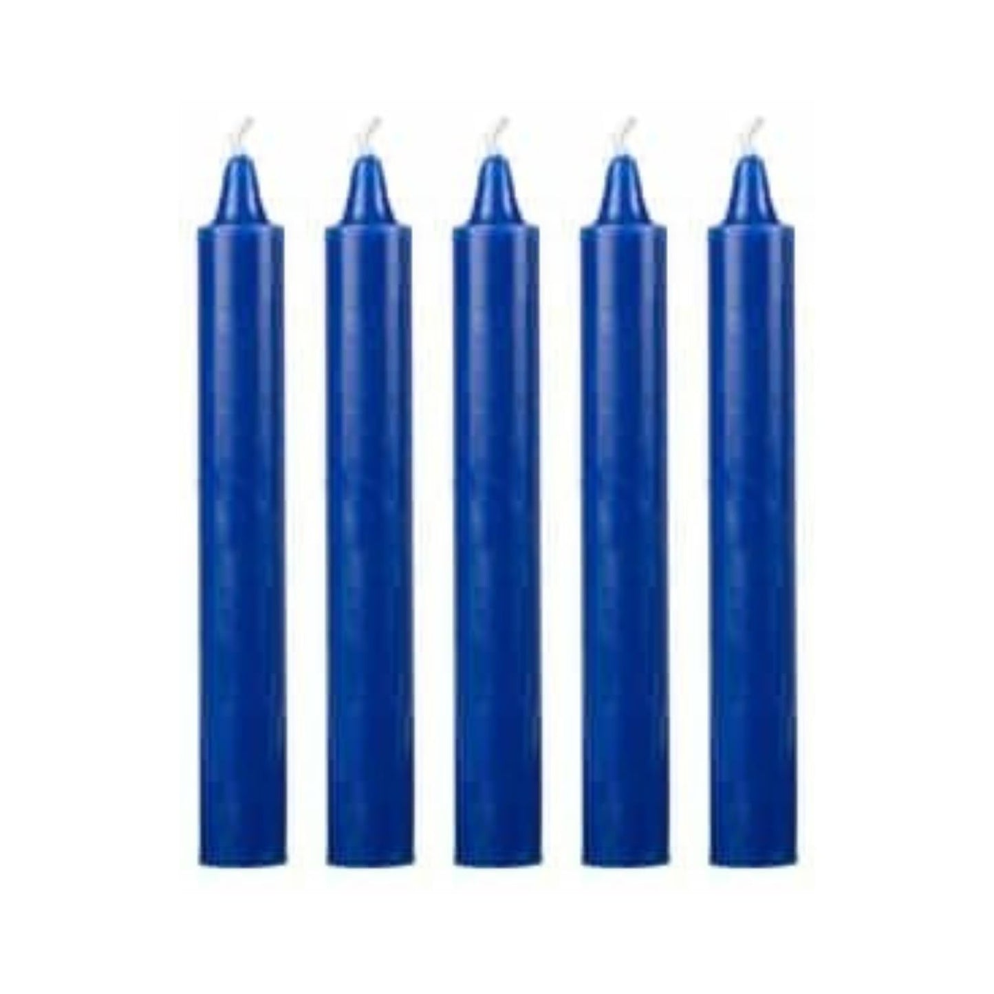 6 Inch Taper Candle 5 Pack Spell, Wicca, Santeria, Energized Candles Velas de 6 Pulgadas Paquete de 5 Velas (Blue)