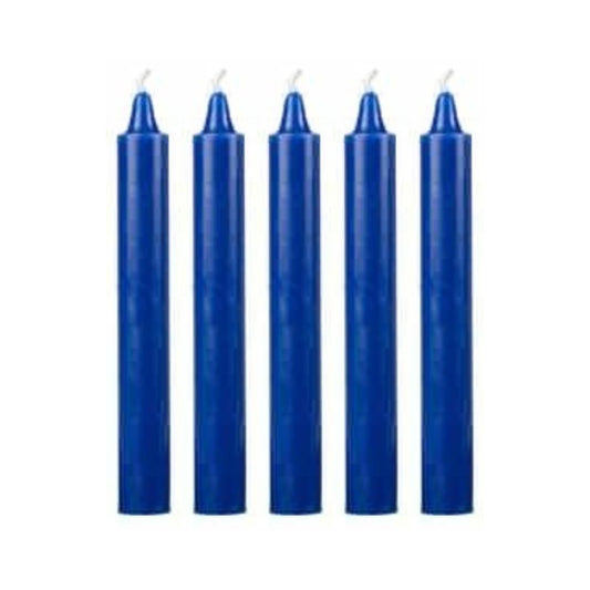 6 Inch Taper Candle 5 Pack Spell, Wicca, Santeria, Energized Candles Velas de 6 Pulgadas Paquete de 5 Velas (Blue)