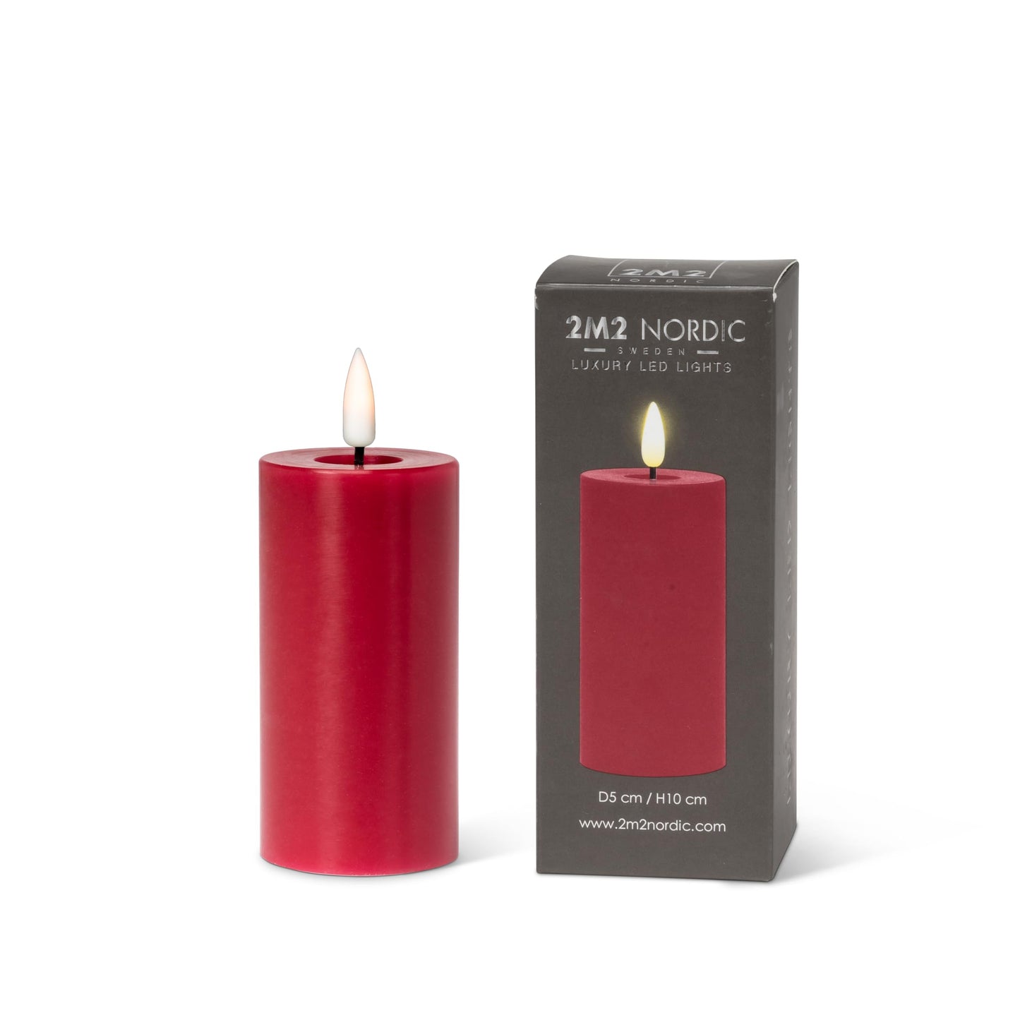 Abbott Collection Wax LED Flameless Pillar Candle - Red (2x4 H)