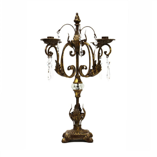 Candlestick Holders European Style Rural Retro Old Candlestick Ornaments Metal Four-Head Candle Holder Table Decoration Candle Holders