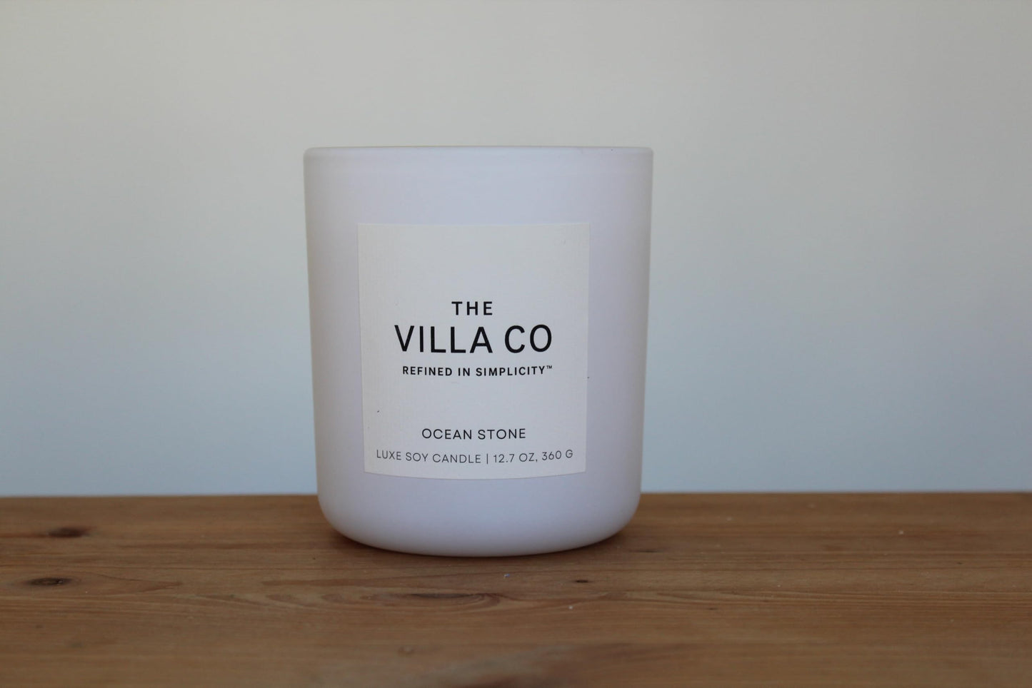 The Villa Co | Ocean Stone | Scented Candle for Women & Men | Hand-Poured, Aromatic & Fragrant | 60 Hour Burn Time 12 OZ | Soy Based | Phthalate Free | Made in USA