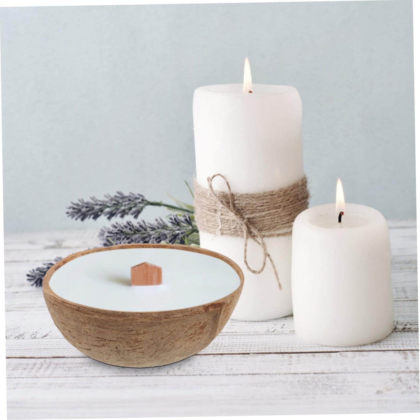 DIYEAH 5pcs Coconut Shell Candle Cup Wax Holder Decorative Scented Candle Holder for Craft Wax Cup