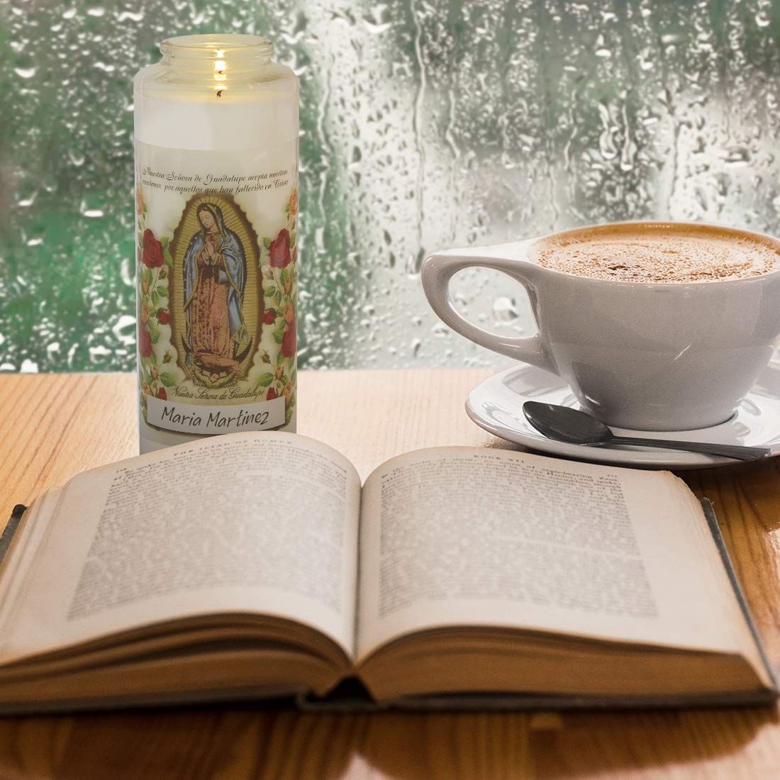 Root Candles Prayer Candles Clear Glass Devotional 7-Day Prayer Candle, 1-Count, Day of The Dead (Spanish)