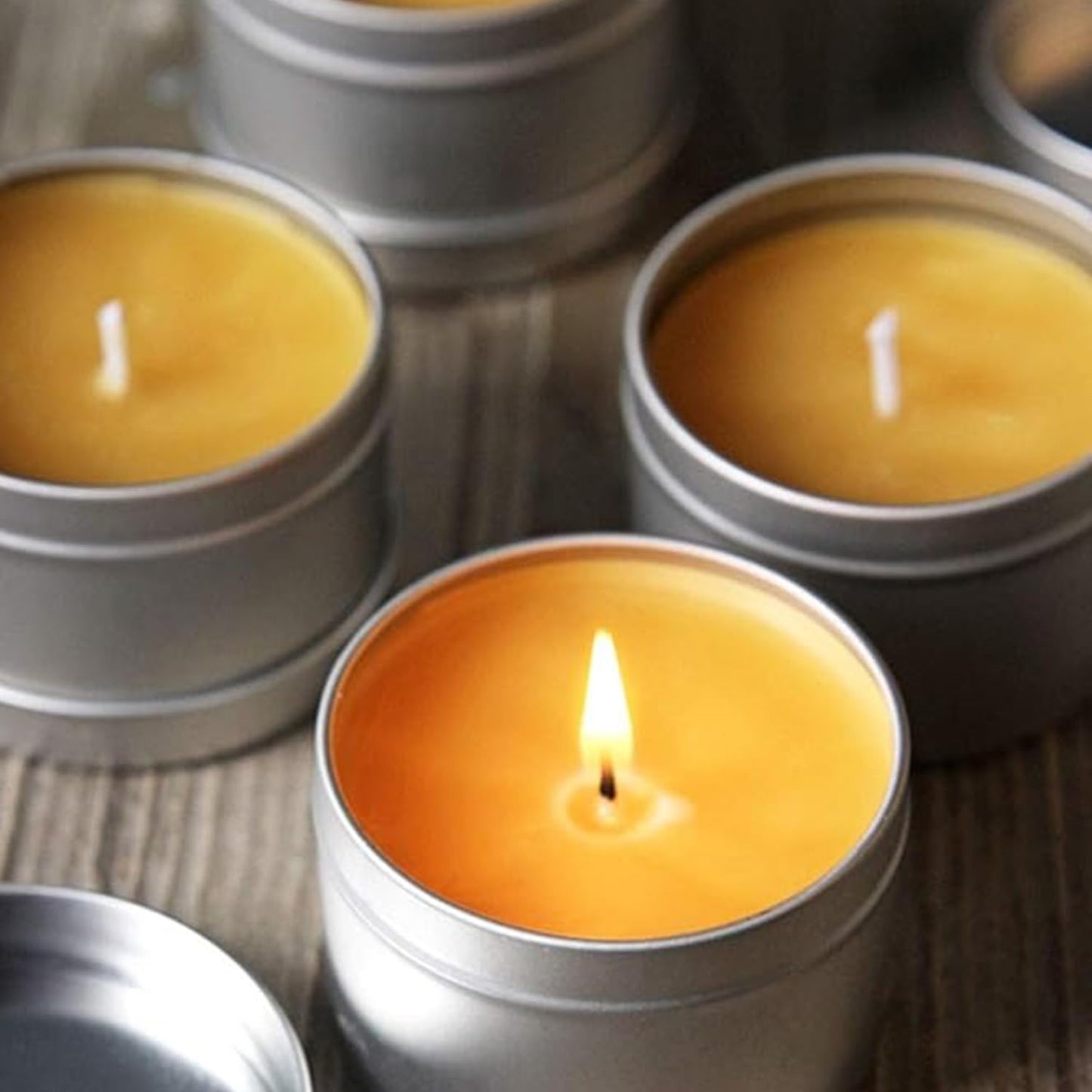 GENHAKON 36 Packs 8 oz Silvery Candle Tins, Bulk Candle Making Tins, Candle Making Jars for Making Candles