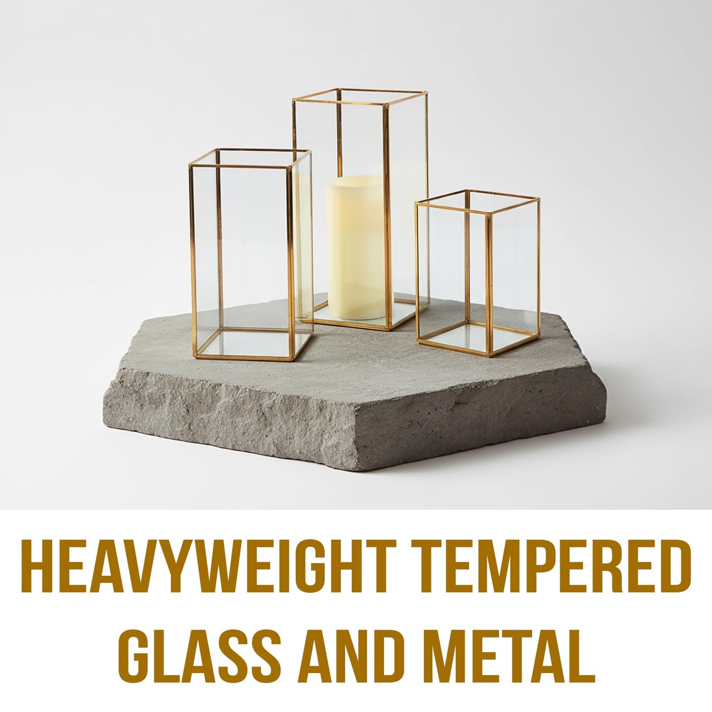 Fun Express Set of 3 Square Glass Candle Holders – Elegant Home Décor for Living Room Dining Room & Special Occasions – Stylish Glass Candle Stands for Table Settings & Modern Interiors – 3 Pieces