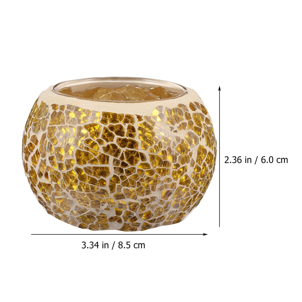 Amosfun Glass Candlestick Decoration 3.35 Inch Mosaic Candle Holder for Tea Light Candles Home Party Table Centerpiece