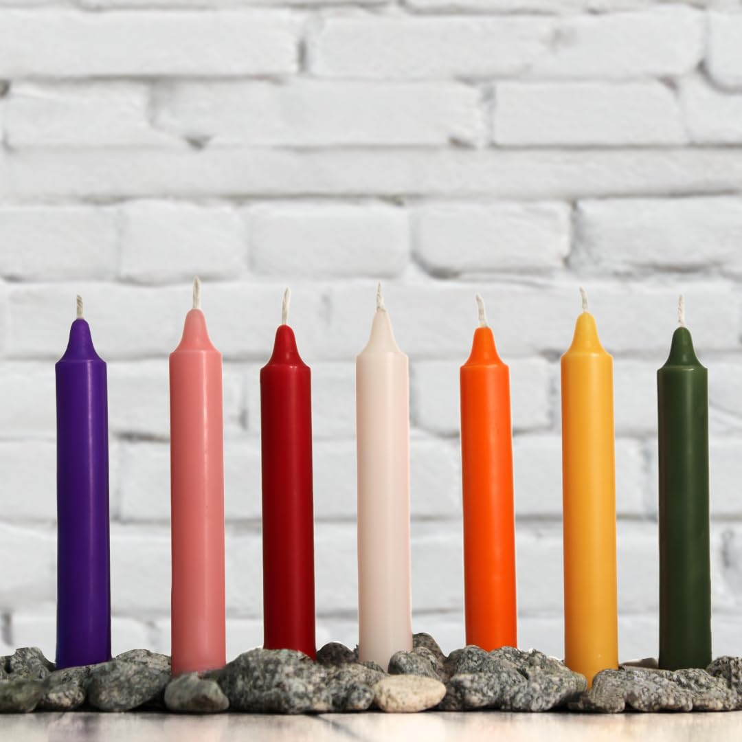Simply Soson 5 inch Ritual Taper Candles Bulk, Mini Taper Candles - 24 Assorted Chime Spell Candles - Small Taper Candle Stick, Use as Witchcraft Supplies, Altar Candle, Unscented Prayer Candle