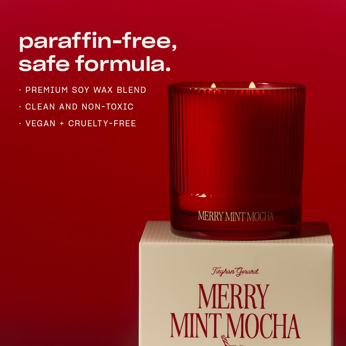Half Baked Merry Mint Mocha Candle by Snif, Gourmand Holiday Scent, Peppermint, Cocoa & Vanilla, Clean, Non-Toxic, Vegan Soy Wax Blend, 8.5 oz