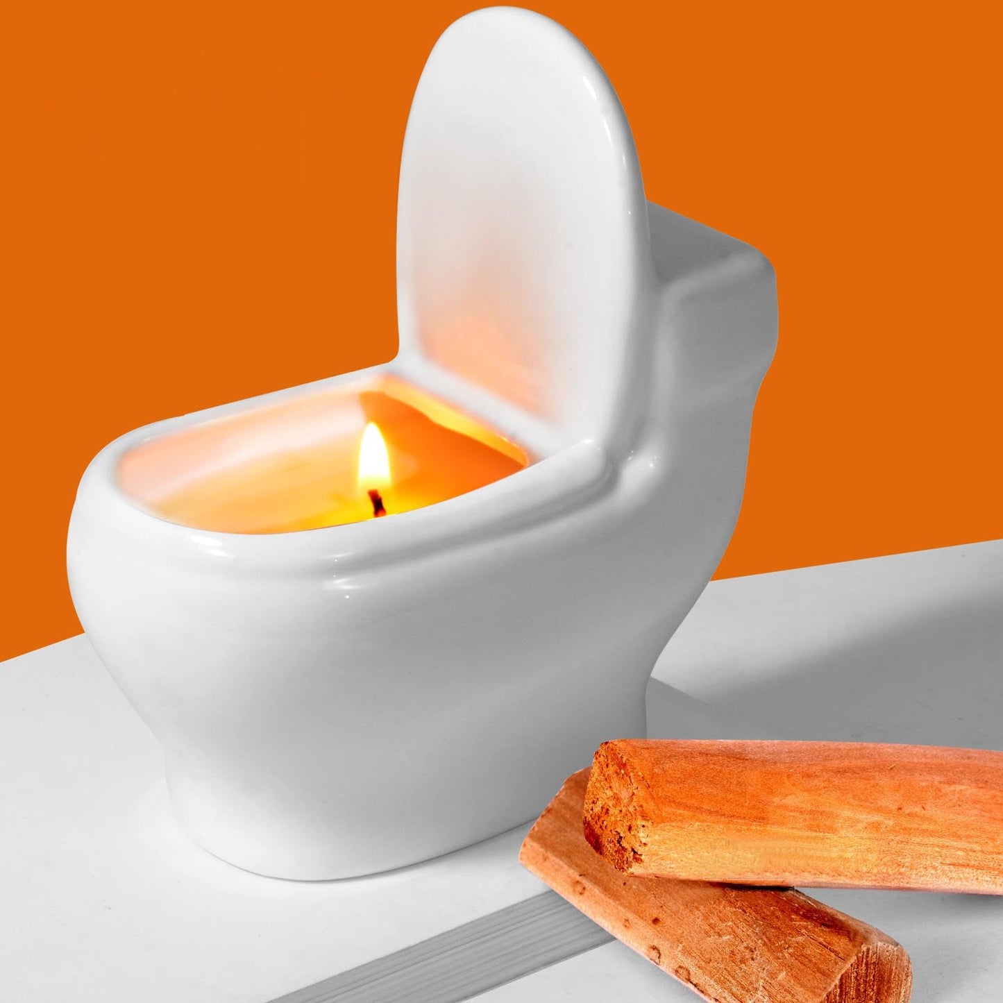 Toilet Shaped Scented Candles,Funny Gag Gift for Women & Men,Sandalwood Fragrance Aromatherapy Candle is 6 Ounces, Burns for Over 42 Hours,Unique Candles for White Elephant Party,Birthday Prank