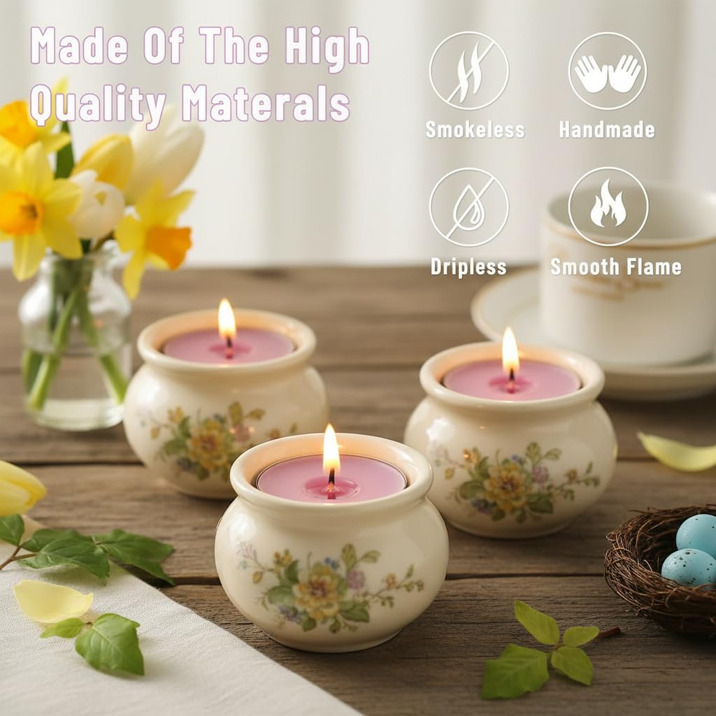 Scented Tealight Candles Light Purple Lavender Scented 12 Count Hand Poured Smokeless 4 Hour Clean Burn for Bedroom Relaxation Spa Night Meditation Yoga Practice Evening Wind Down