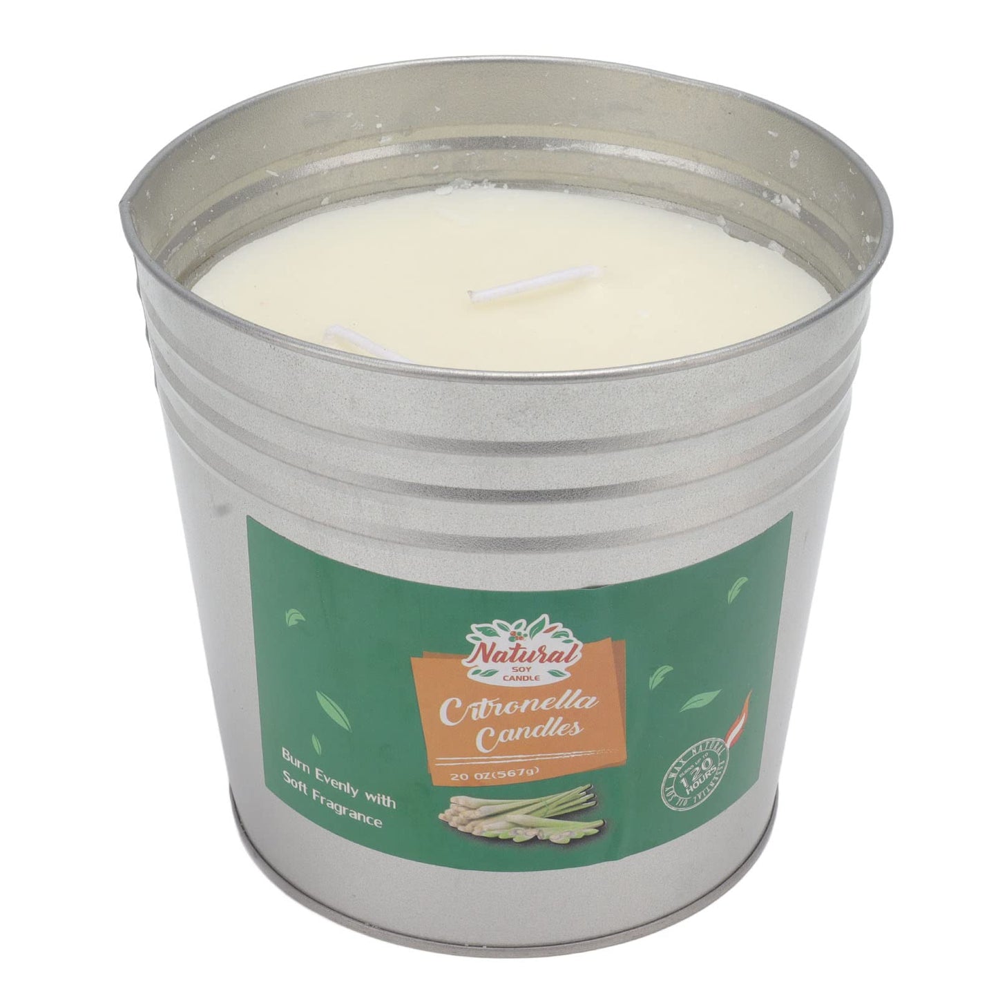 Pwshymi Scented Candle Smokeless 3 Wick Metal Bucket Soy Wax Essential Oil Scented Candle for Dining Garden Camping, Candles Gifts Set for Women, Birthdays, Weddings, Chr
