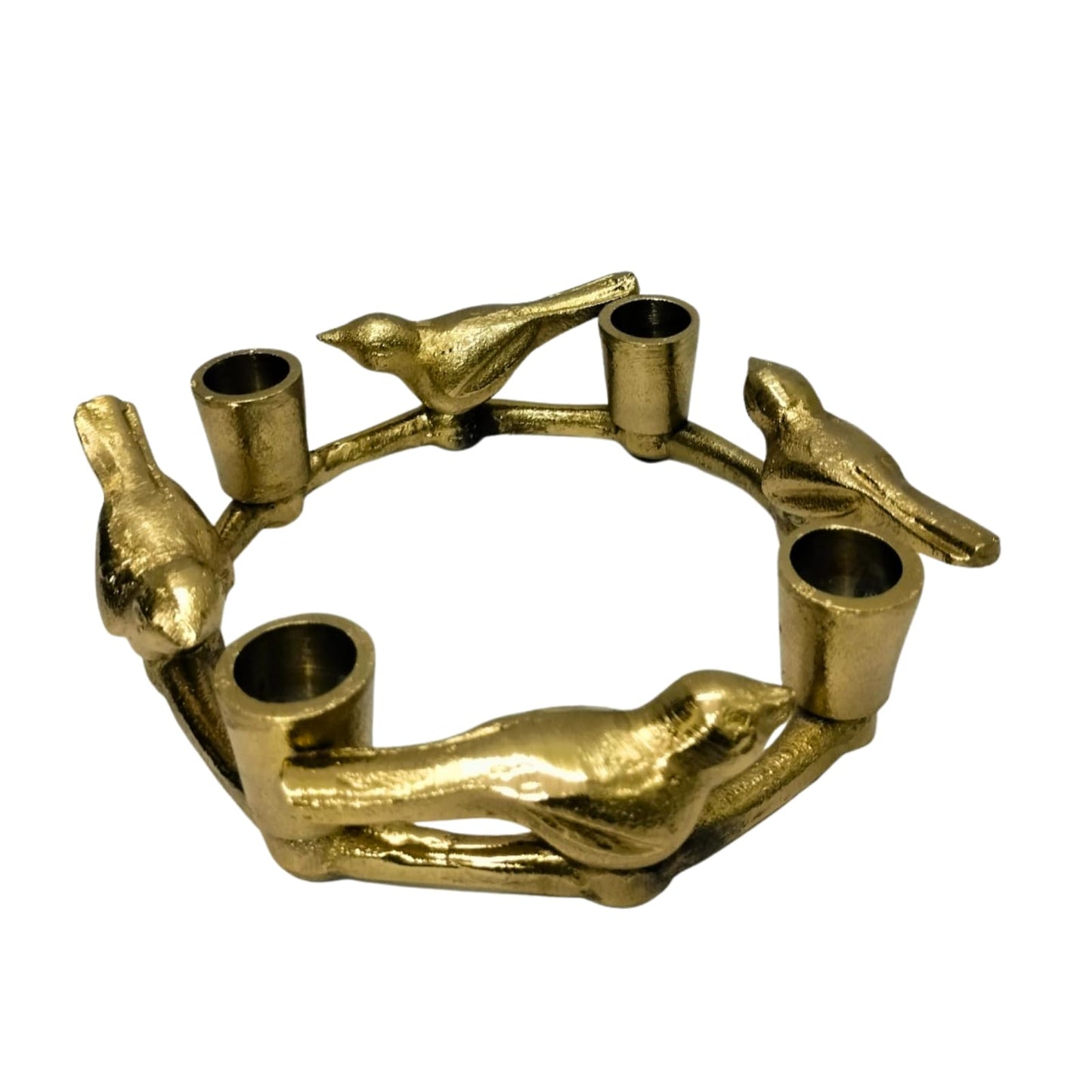 Gold Plated Bird Tealight Candle Holder | Decorative Aluminium Multi Candle Stand for Dining Table, Coffee Table & Living Room Décor, Bird Design Table Centerpiece.