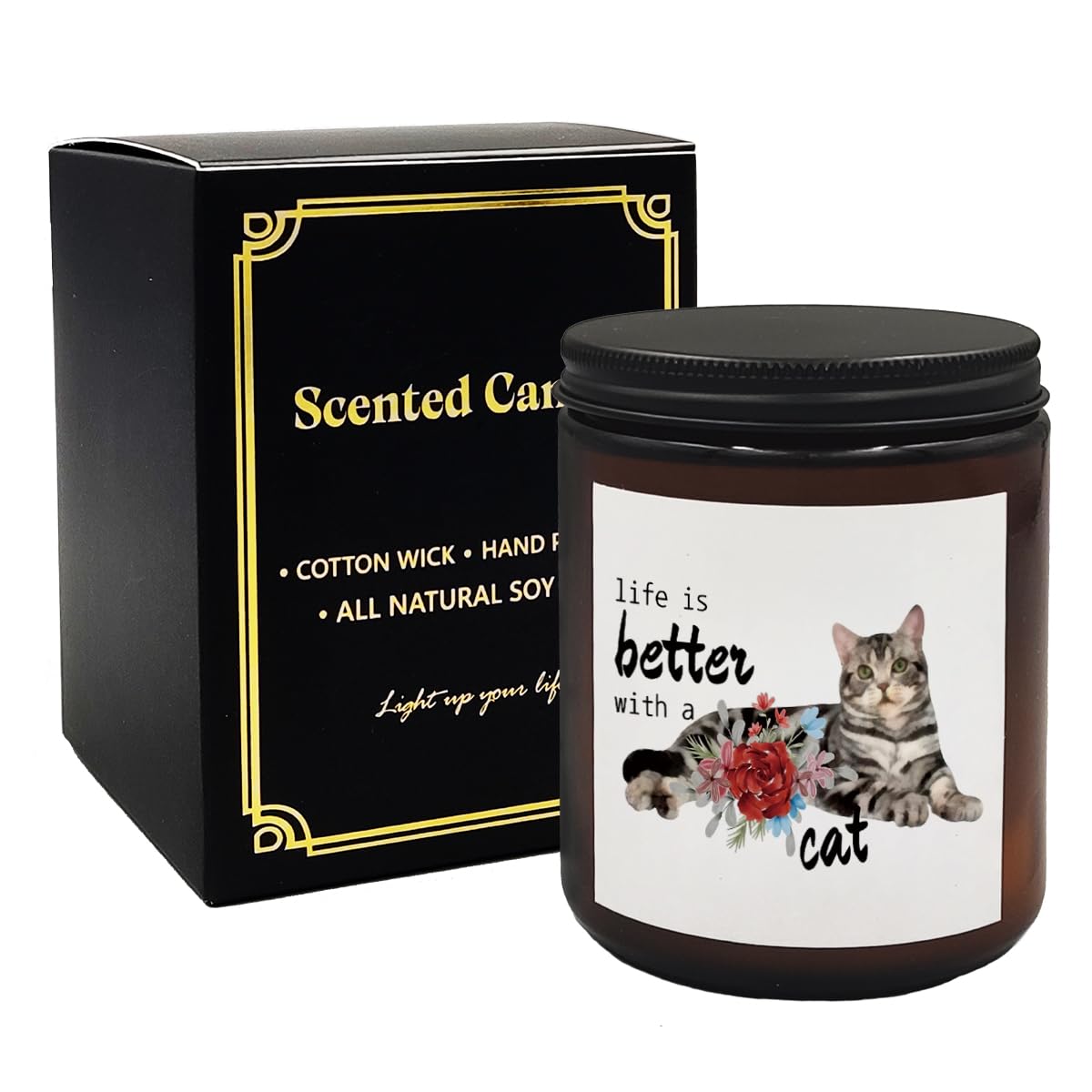 Mancheng-zi Cat Candle - Scented Candles for Cat Lovers, Women, Moms, and Owners - Life is Better With a Cat