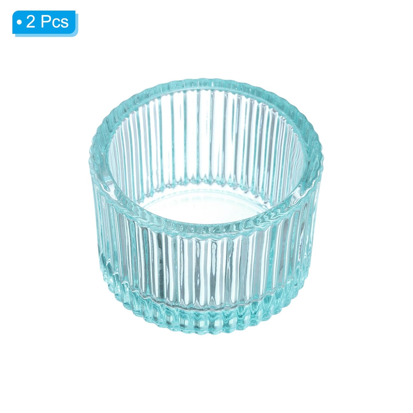 PATIKIL 2 Pcs Tealight Candle Holder, Tea Lights Candle Holder Glass Votive Candle Holders Glass Candle Holders for Table Centerpiece Decor Wedding Dinner Party, Blue