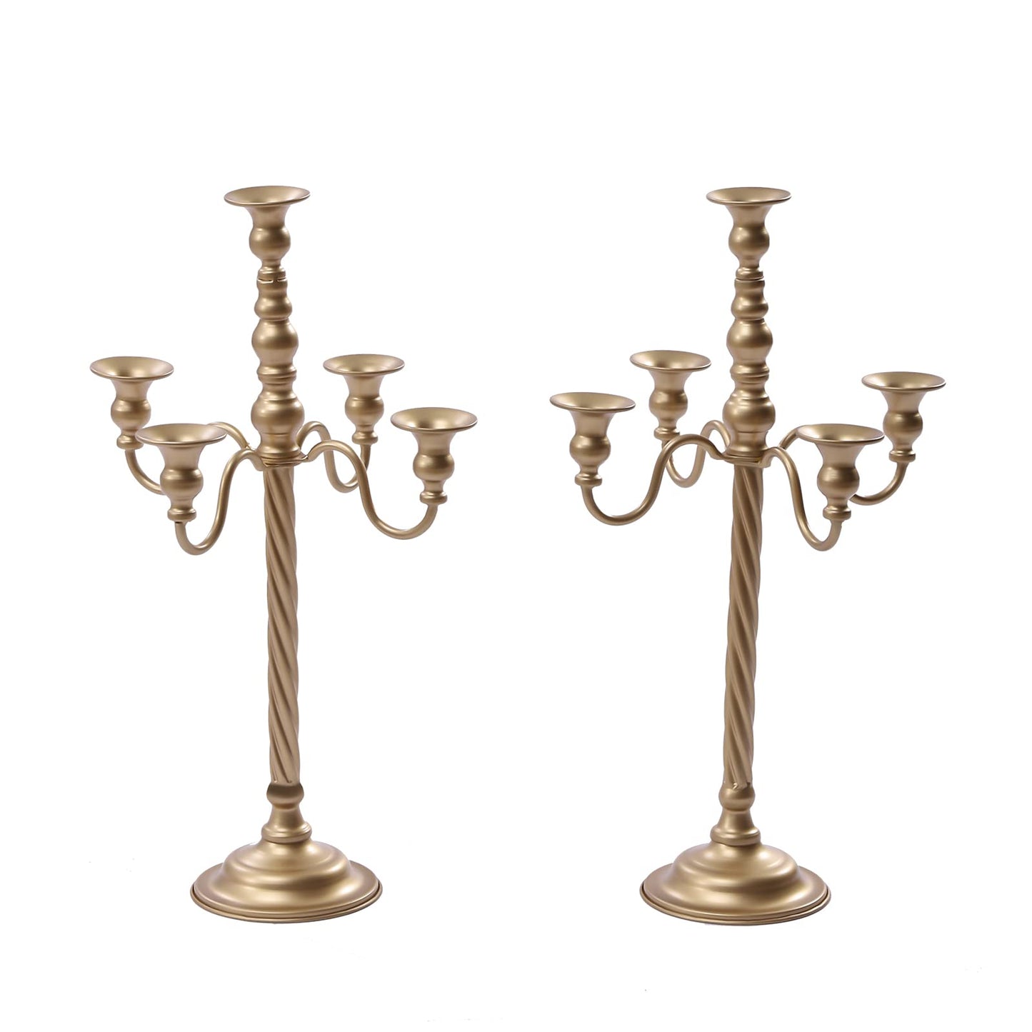 Gold Candelabra,Tall Metal Candle Holder Table Centerpieces 5-Arm Taper Candlestick Floral Flower Floor Candle Stand for Wedding Party Event Room