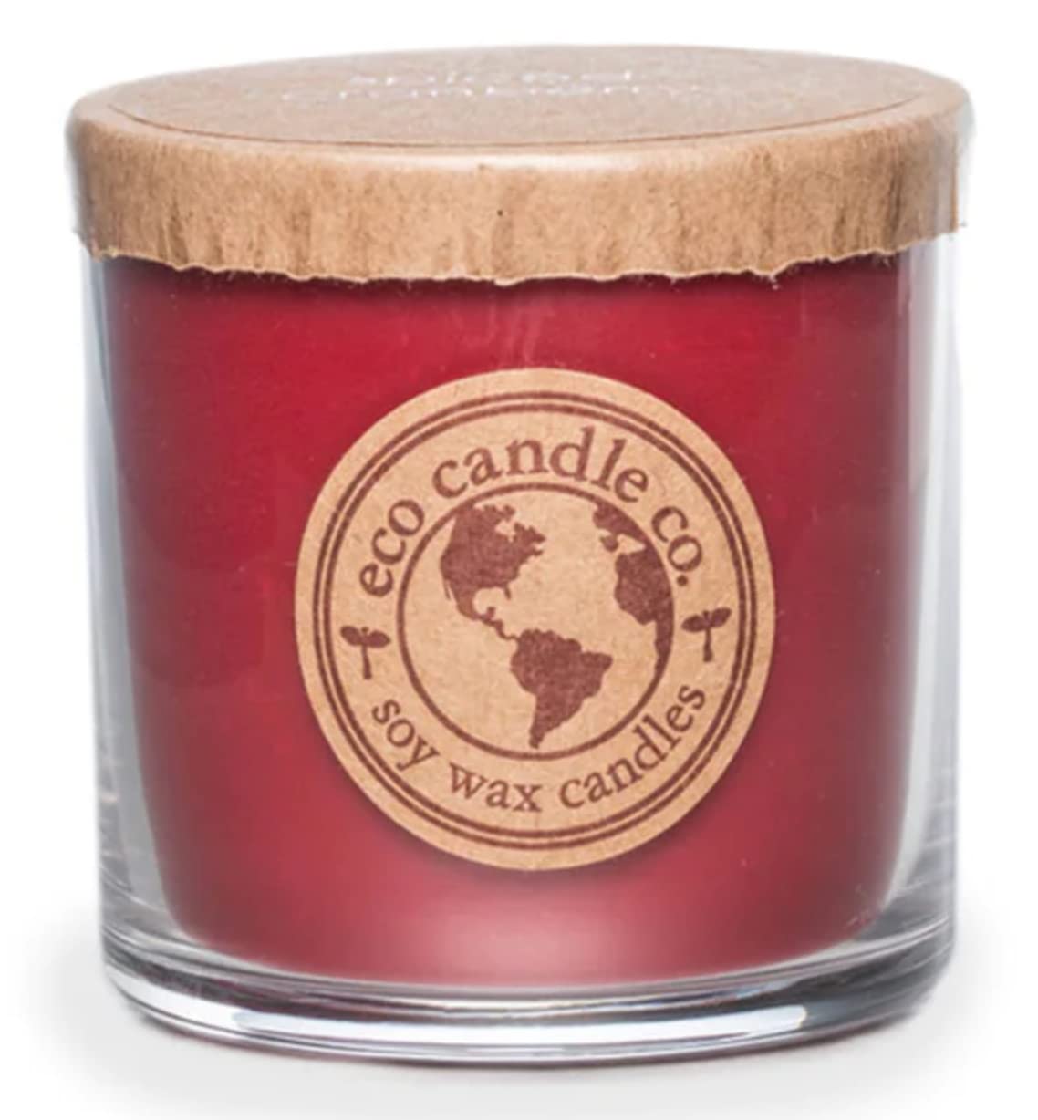 ECO CANDLE CO. Recycled Candle, Crushed Cranberry, 6 oz. - Scents of Fresh Cranberries, Apples, Citrus, Clove & Cinnamon - 100% Soy Wax, No Lead, Kraft Paper Label & Lid, Hand Poured, Phthalate Free