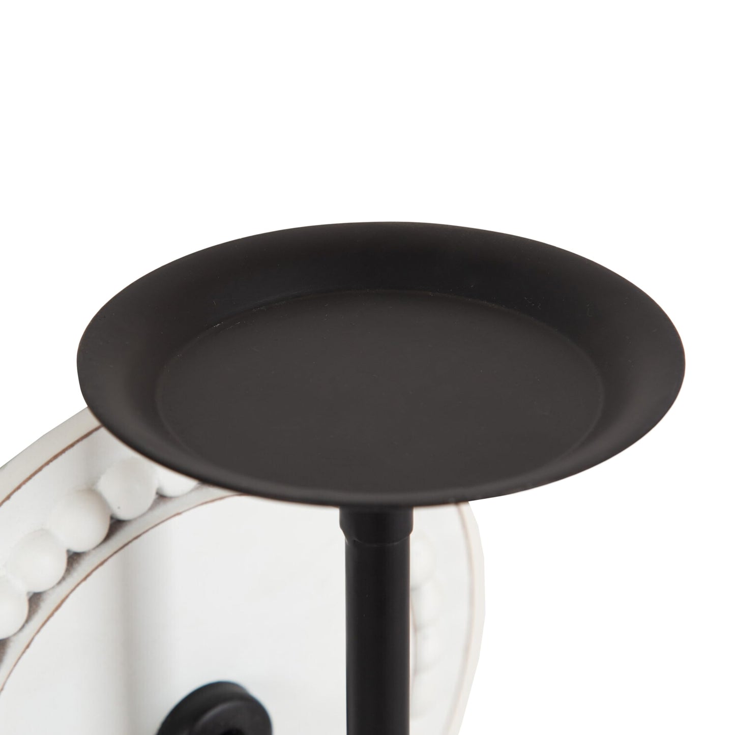 Kate and Laurel Letta Traditional Beaded Wall Sconce; 8 x 6 x 12; White and Black; Two-Tone Modern Coastal Wood and Metal Candle Holder for Flameless Candles