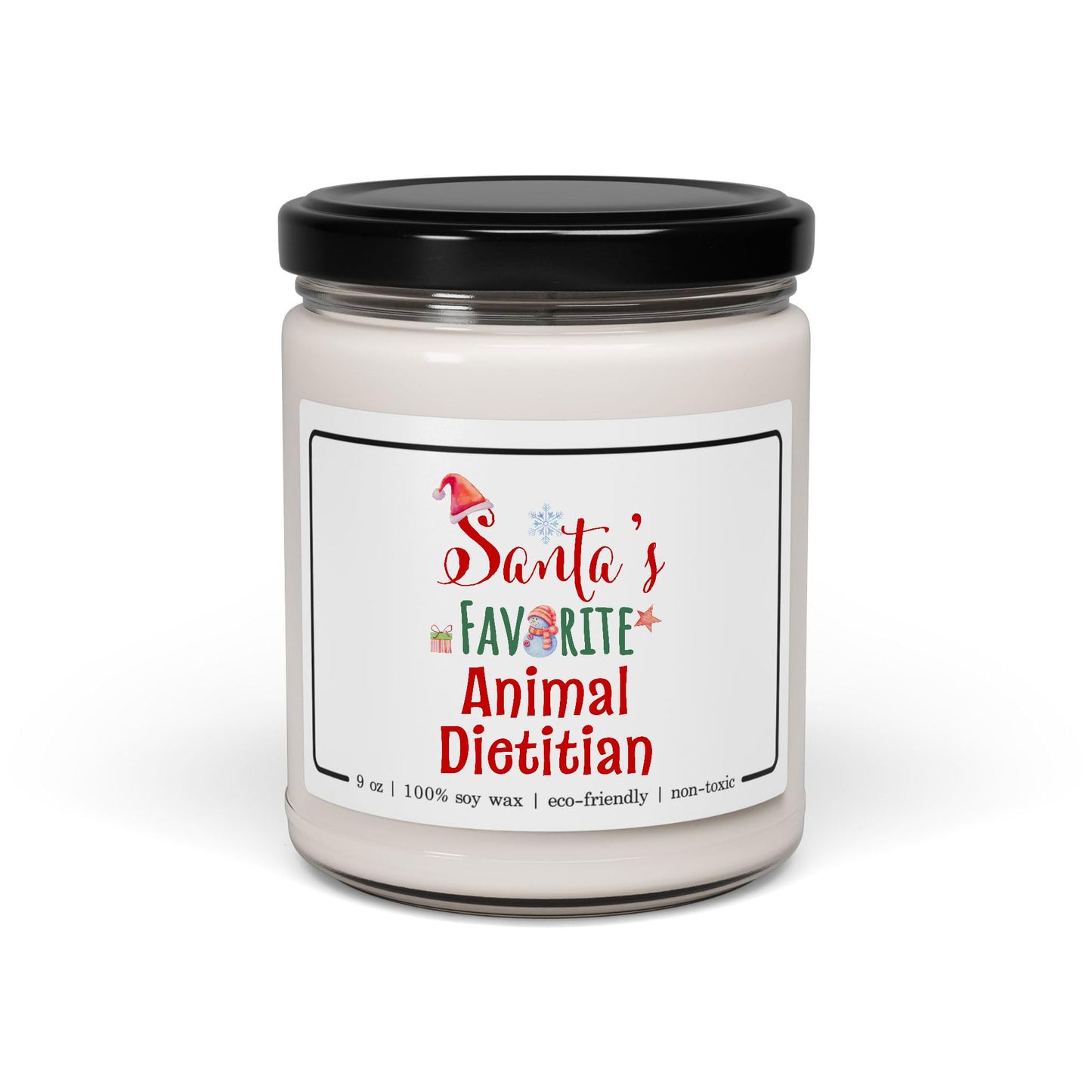 Santa's Favorite Animal Dietitian Candle - Christmas Gifts for Veterinary Nutritionist Staff Employee Boss Manager Party Decor - Xmas, New Year - 9oz Soy Wax Cinnamon Vanilla Scent