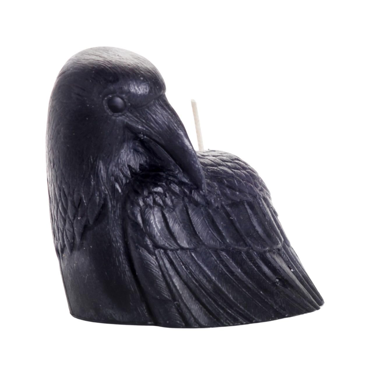 Big Dipper Wax Works Black Crow Candle – Handcrafted 100% Pure Beeswax, 4" × 3.5", Unscented, 24-Hour Clean Burn, Artisan Halloween Décor & Gothic Home Accent, Eco-Friendly Candle