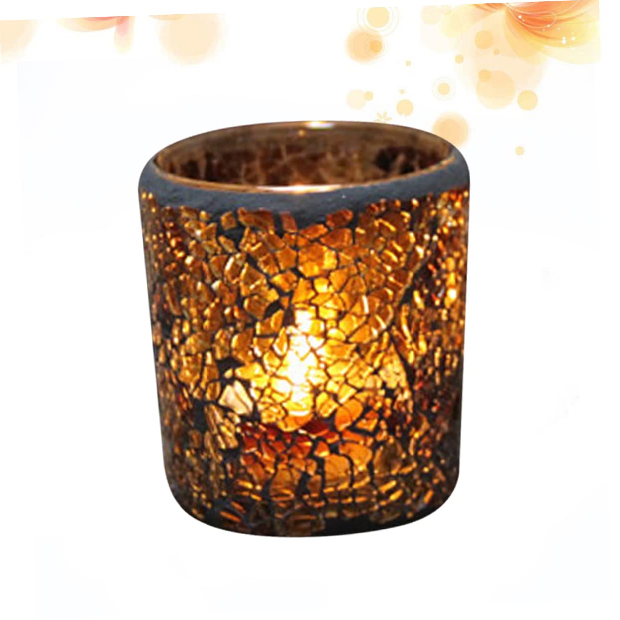 OSALADI European Style Glass Candlestick Set of 2 Stylish Candle Holders for Home and Party Desktop Decor 2.95X2.95X3.34In Flameless Candle Holder Alternative