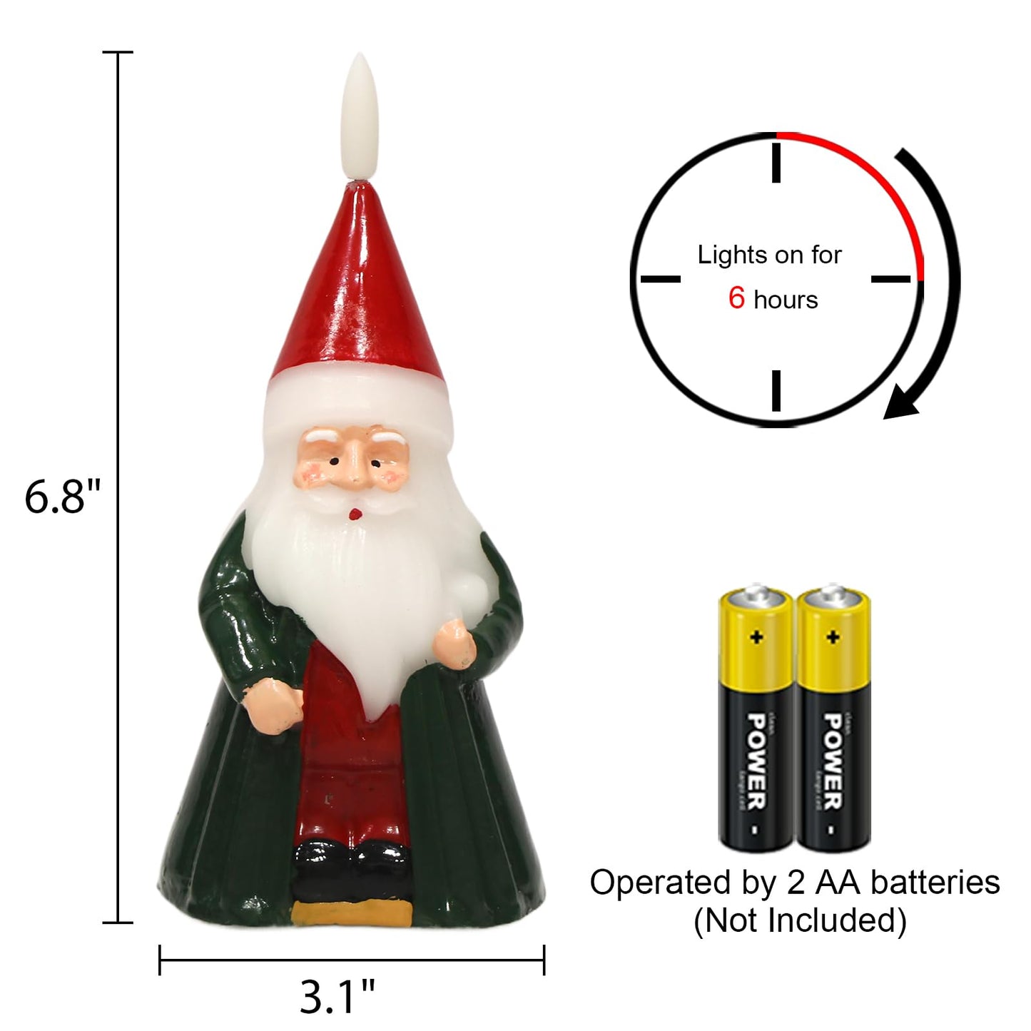 KunSwenn Christmas Flameless Candles with Pinecone Decals, 3 Pcs Glass LED Battery Operated Candles with Remote Timer and 3D Flickering Flame for Christmas Holiday Home Decor(Set of 3, D3” x 4”5”6”)