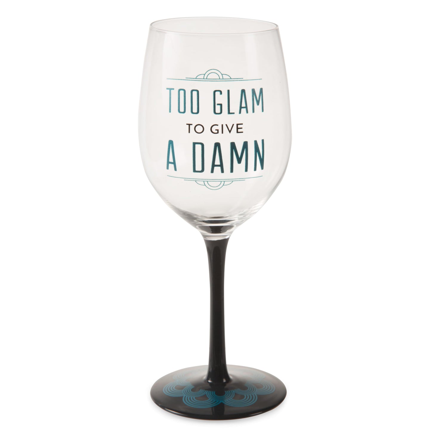 Pavilion Gift Company Pretty Inappropriate Too Glam To Give A Damn Wine Glass Candle Holder, Blue