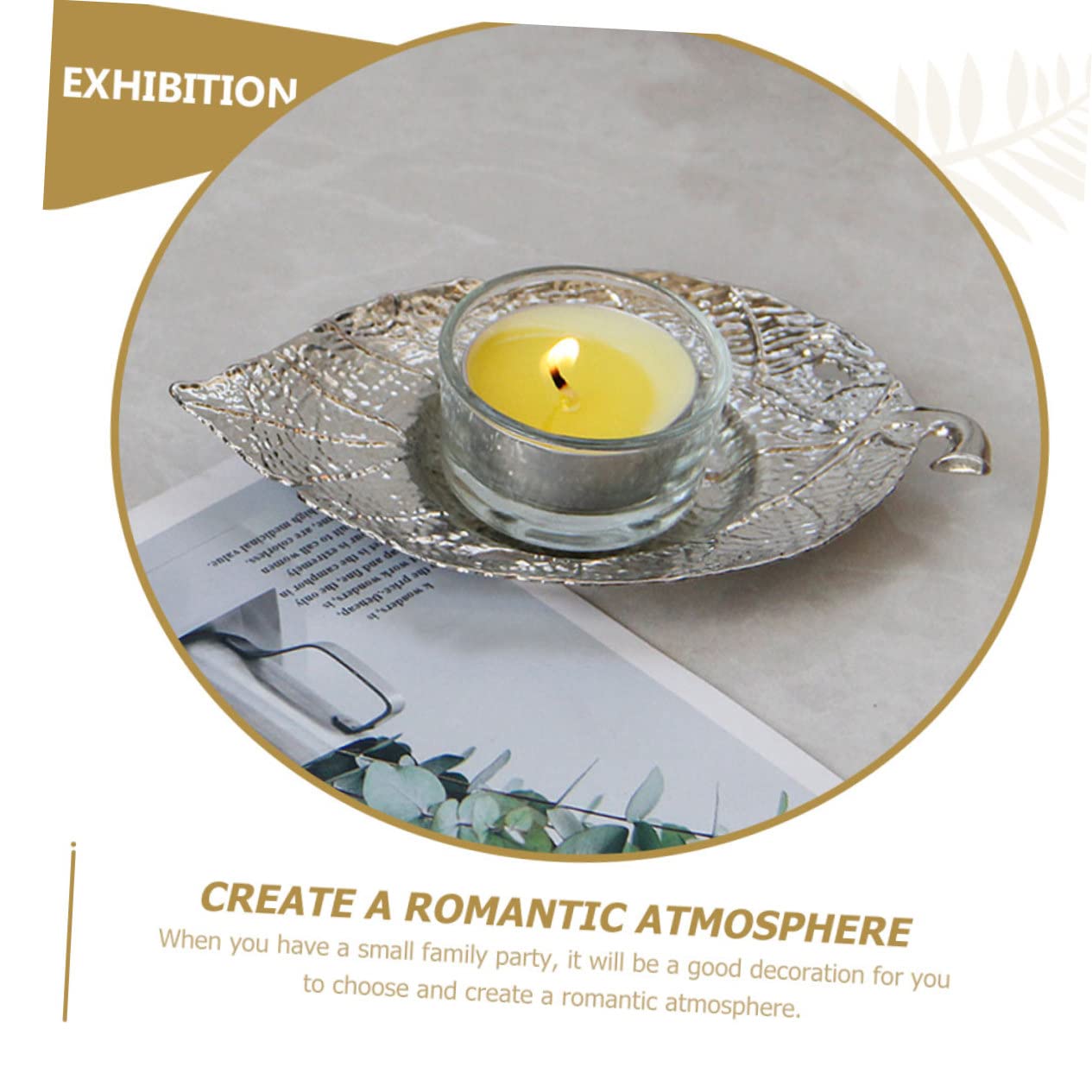 Cabilock Leaf Shape Candle Holder Creative Arab Desktop Decor for Romantic Atmosphere Design Stylish Home Accent for Parties Special Occasions