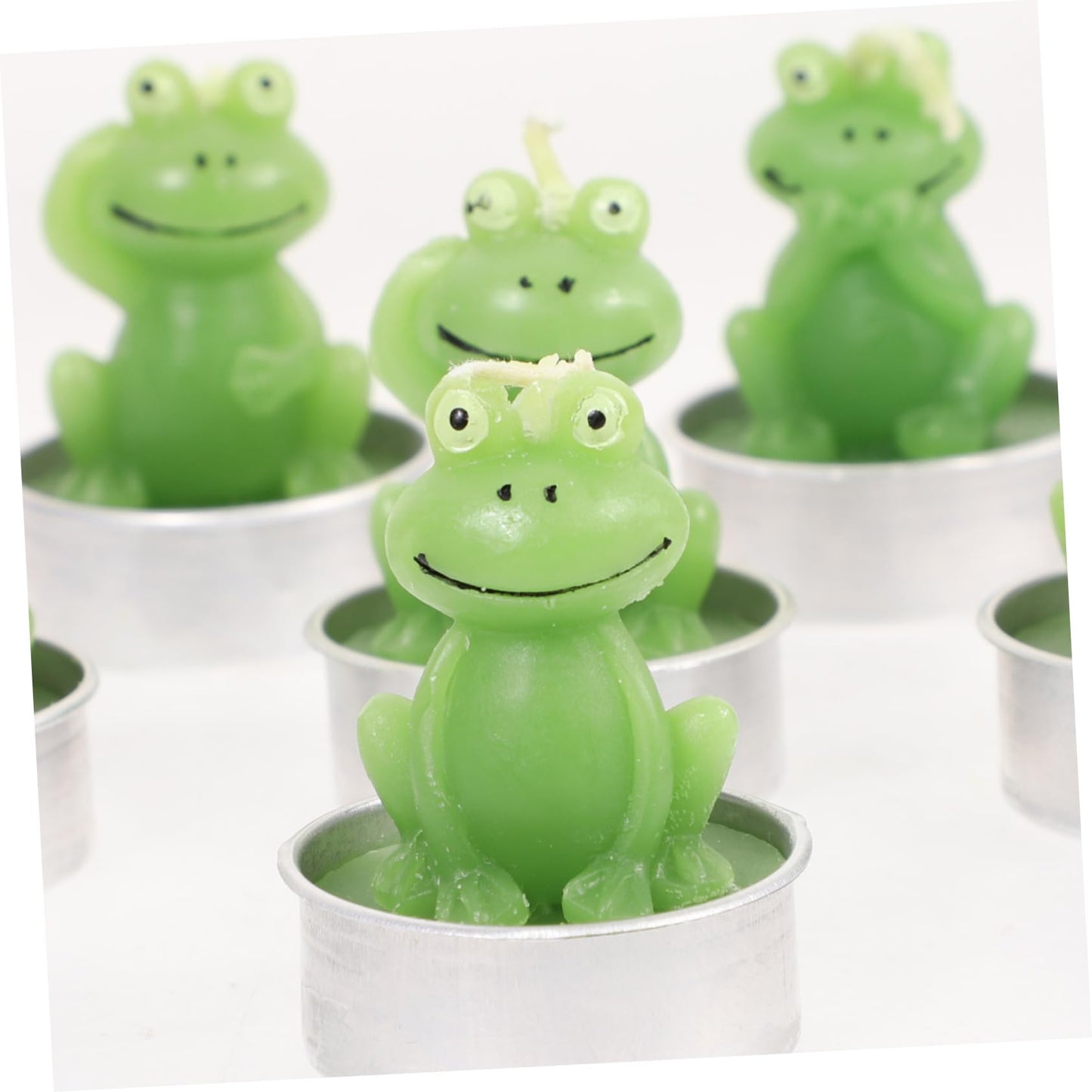 Amosfun 6pcs Frog Shaped Tabletop Candles Cute Animal Decor for Home Unique Desktop Candles for Festive Ambiance for Holidays and Special Occasions