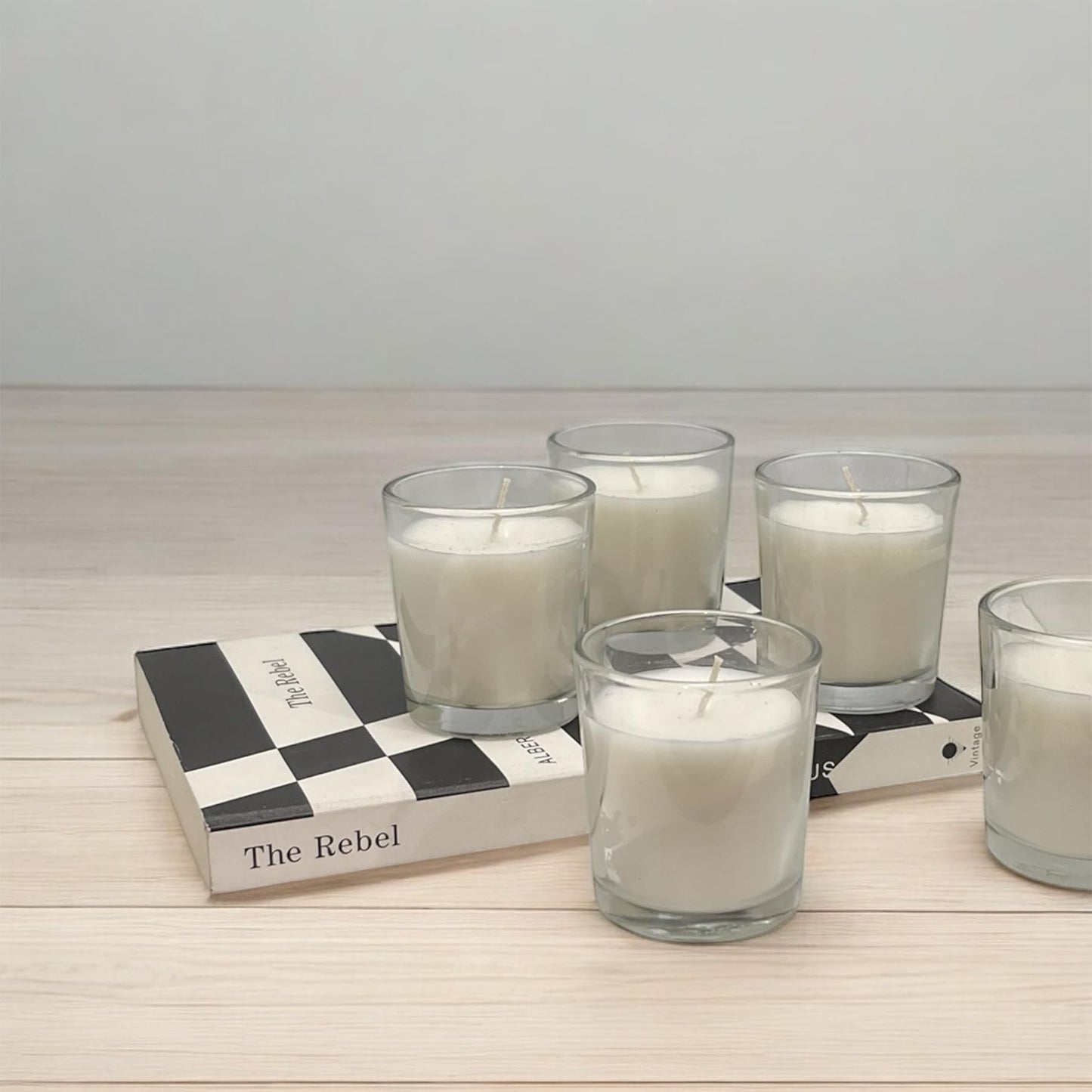 Stonebriar 12 Hour Long Burning Unscented Wax Filled Votive Holders, 48 Pack, White