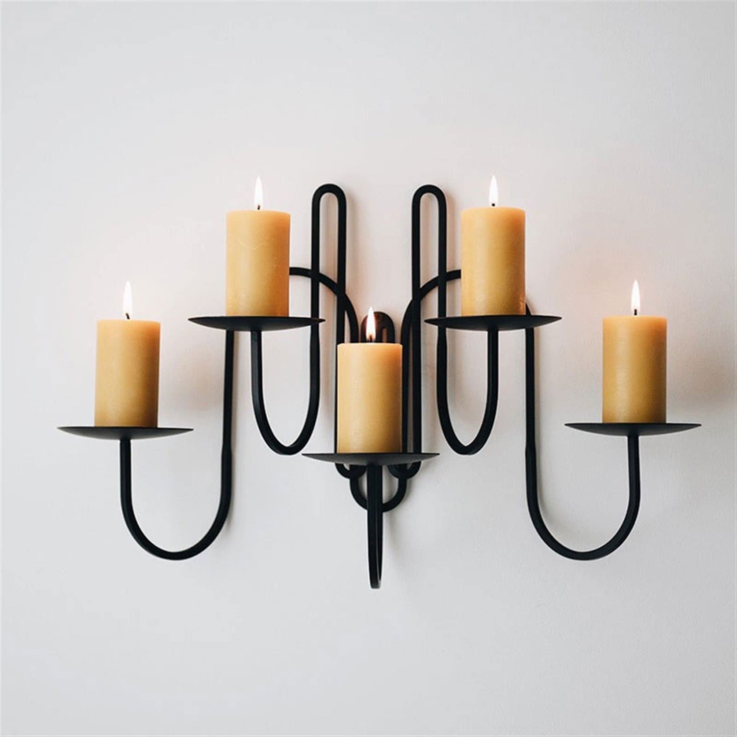 cfycfy987 Candelabra European Light Luxury Iron Wall-Mounted Candlestick Simple Living Room Porch Corridor Candle Holder Candle Sticks Holder