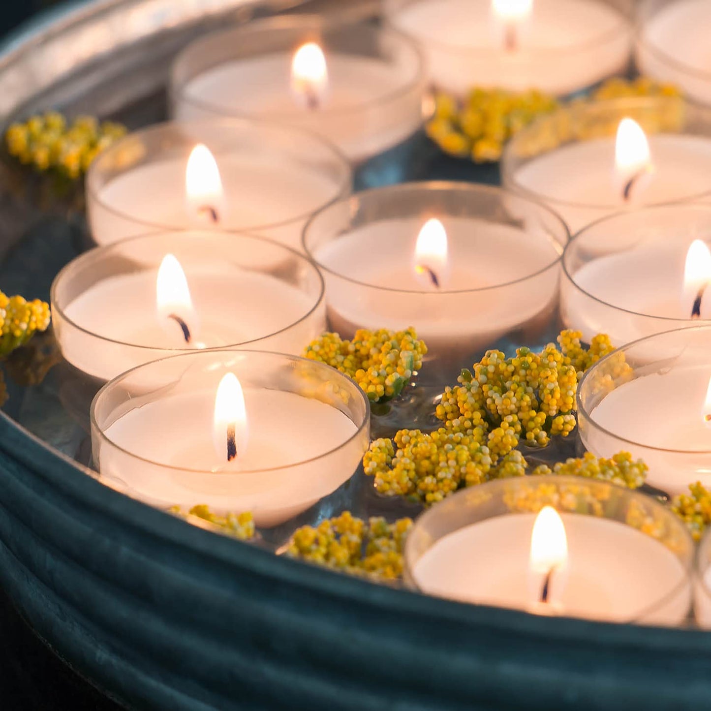 Stonebriar 35 Hour 3x4 Unscented Ivory Pillar Candles + 96 Pack Unscented Smokeless Clear Cup Tea Light Candles