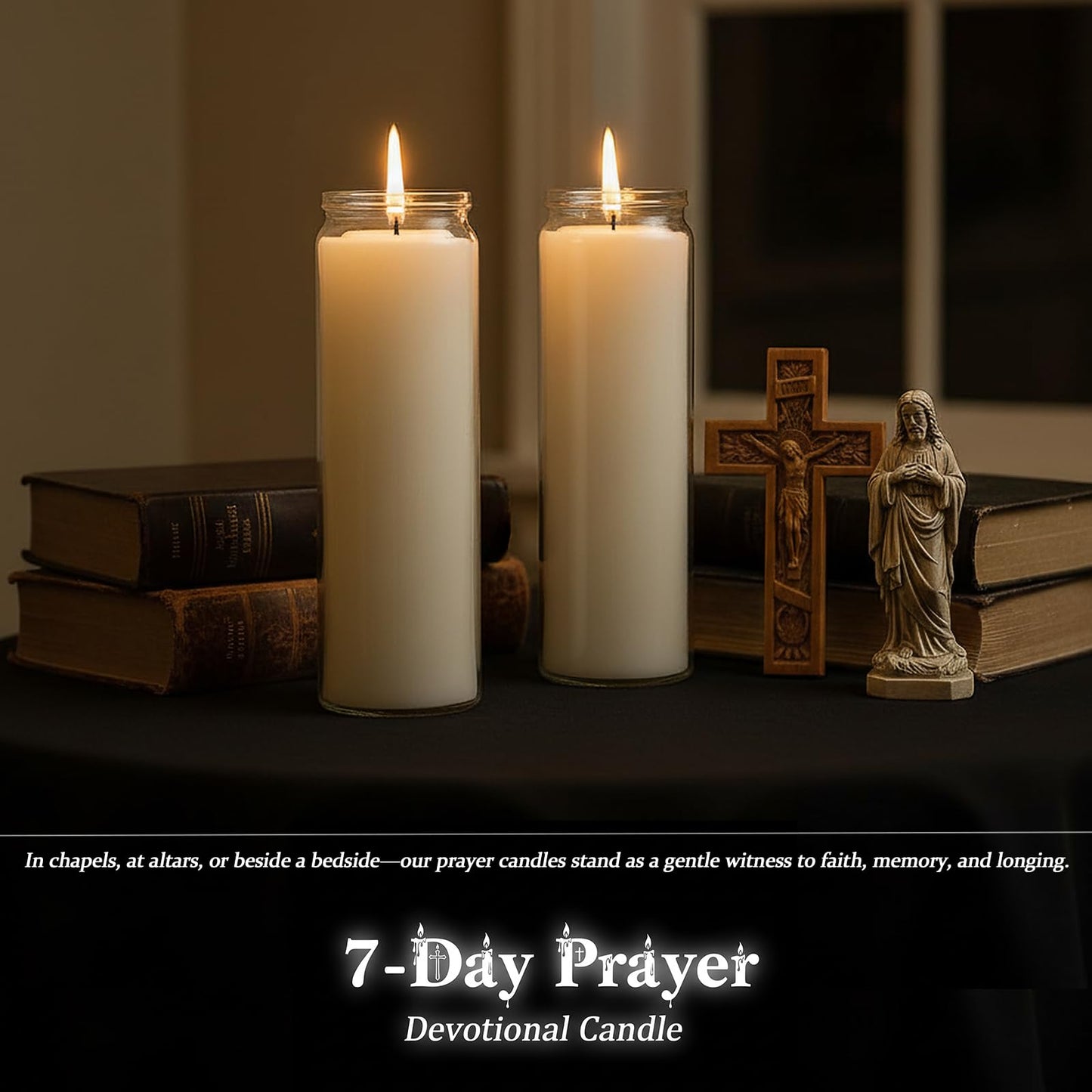 Veiuwa 12-Pack of 2x8 Inch White Candles in Glass,7 Day Candle,Unscented Prayer Candle,Suitable for Various Occasions Such as:Memorials,Religious,Catholicism,Churches,Altars,Vigils,etc.