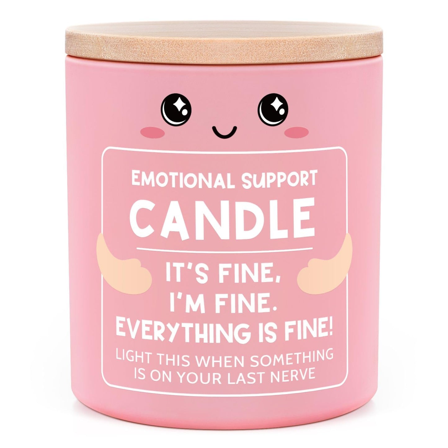 IDELTIME Funny Emotional Support Candle 10Oz, Cheer Up/Stress Relief/Self Care Gifts for Friends Sister Coworker Mom Wife, It's Fine I'm Fine Everything Is Fine Encouragement Scented Candles for Women