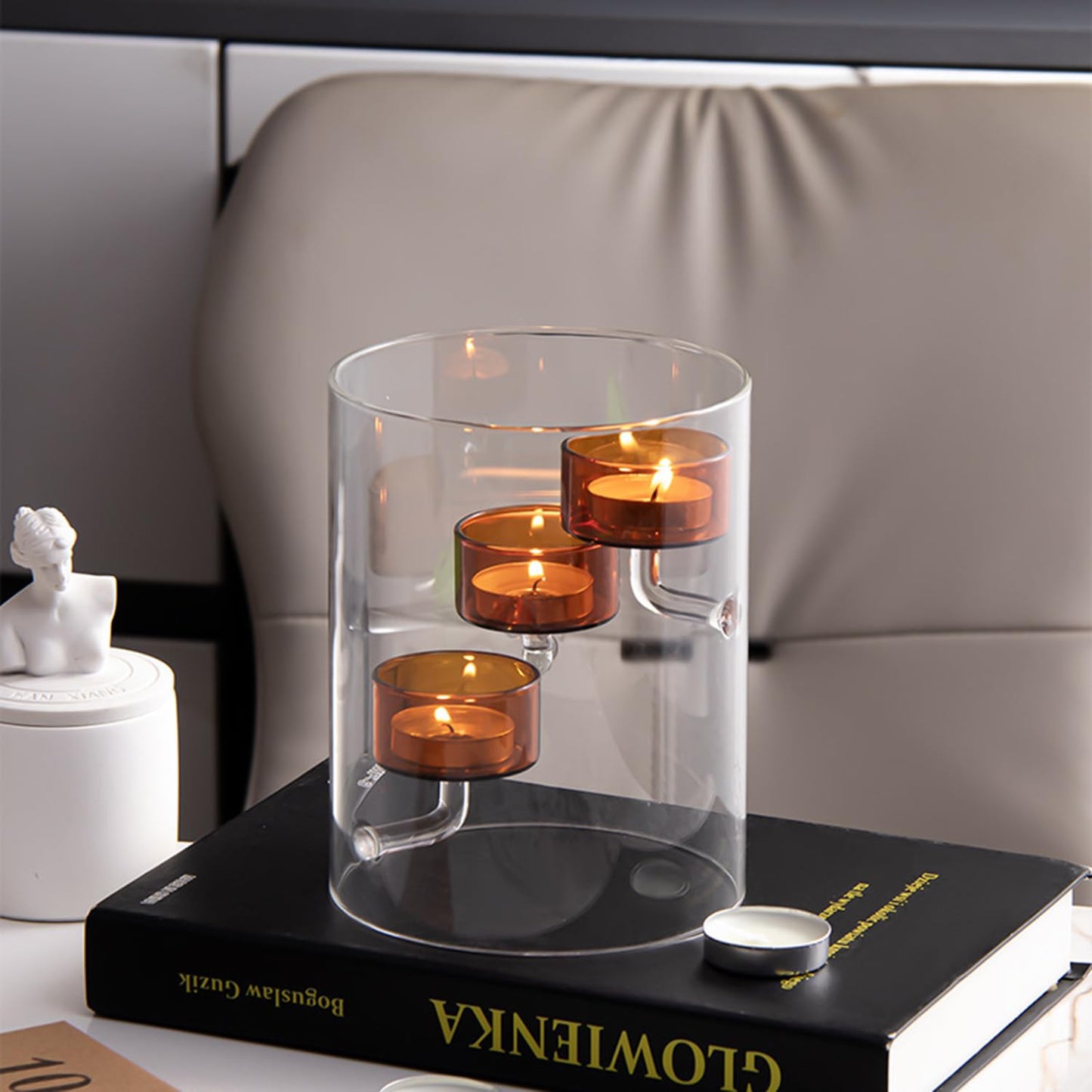 Maimeili Glass Candle Holder Hurricane Crystal Decorative Candle Fits Standard Tealight for Table Wedding Dinning Centerpieces Party Supplies Home Decor