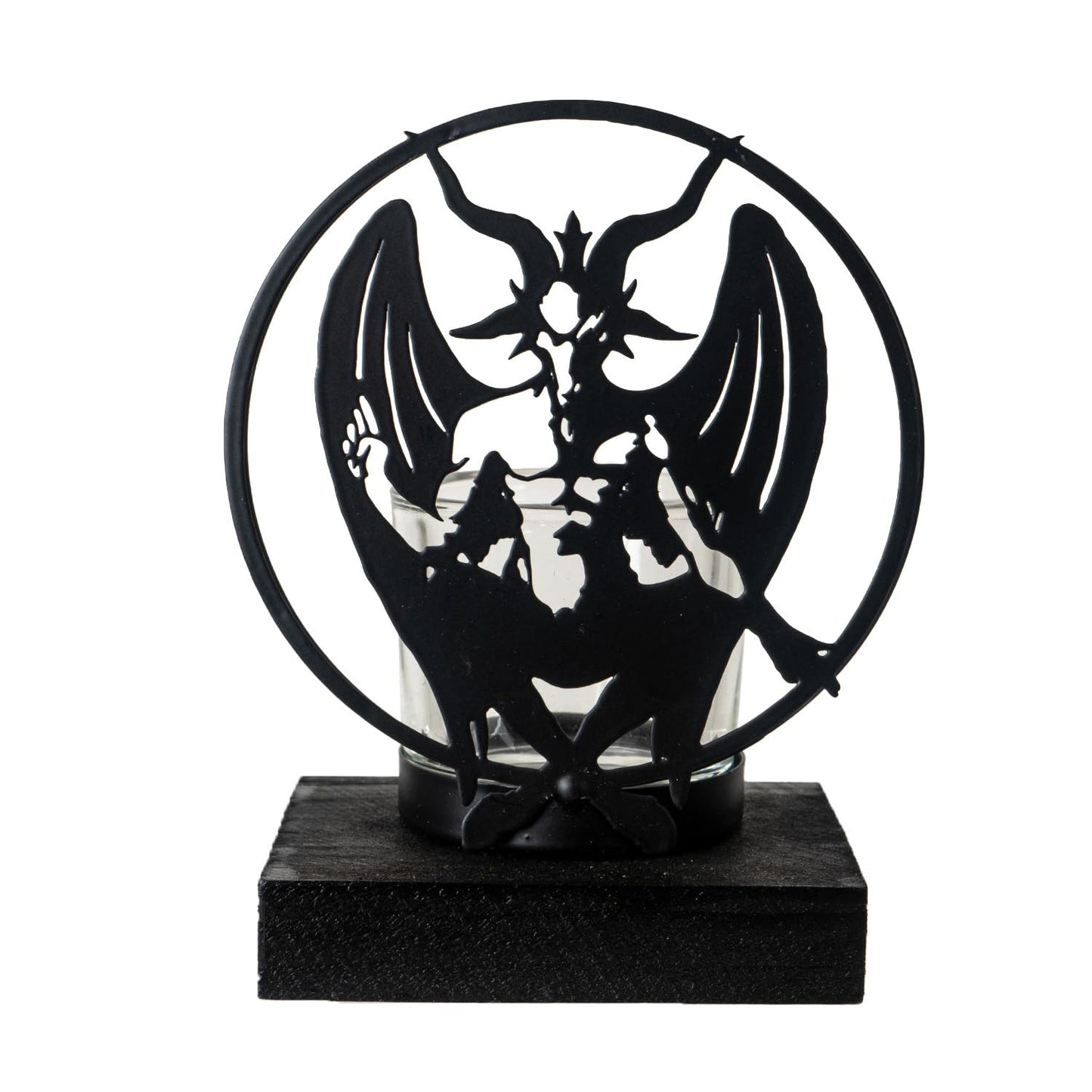 Pacific Giftware Personal Baphomet Tea Light Holder by Alchemy England Mystical Sabbatic Goat Figure with Wings Perfect for Gothic Candlelight and Home Decor 5.75” Tall